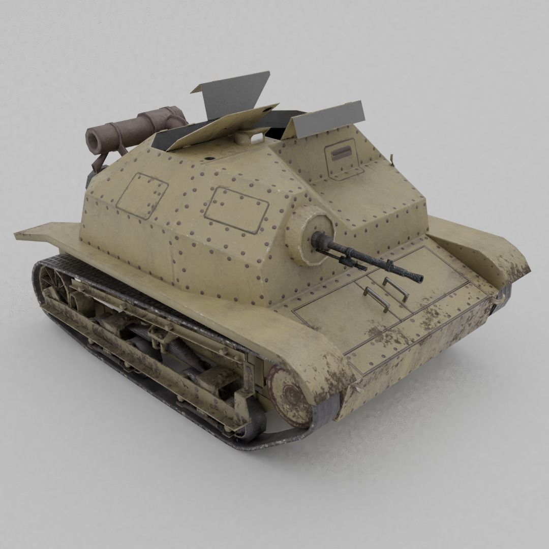 TKS tankette Low-poly 3D model_5