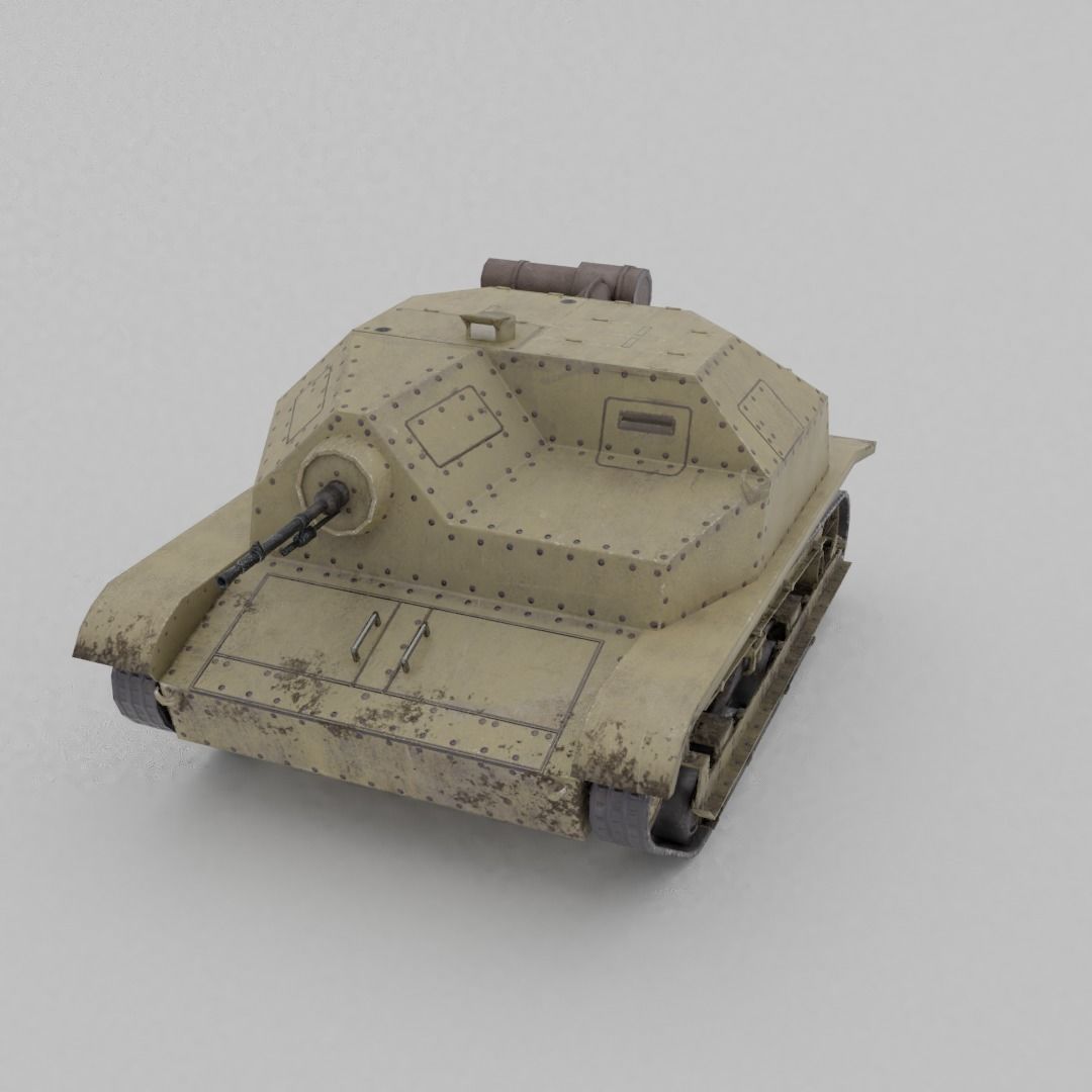 TKS tankette Low-poly 3D model_14