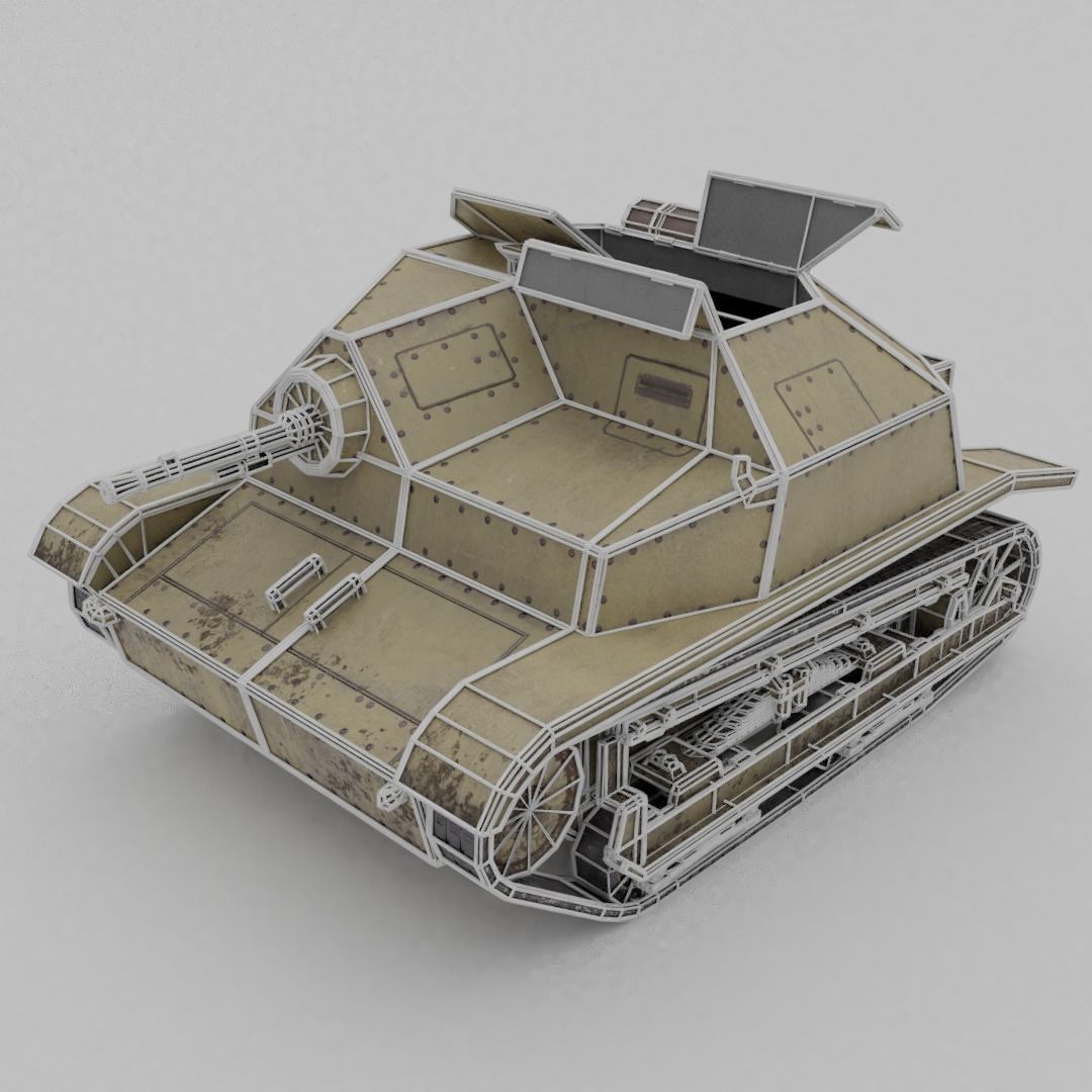 TKS tankette Low-poly 3D model_4