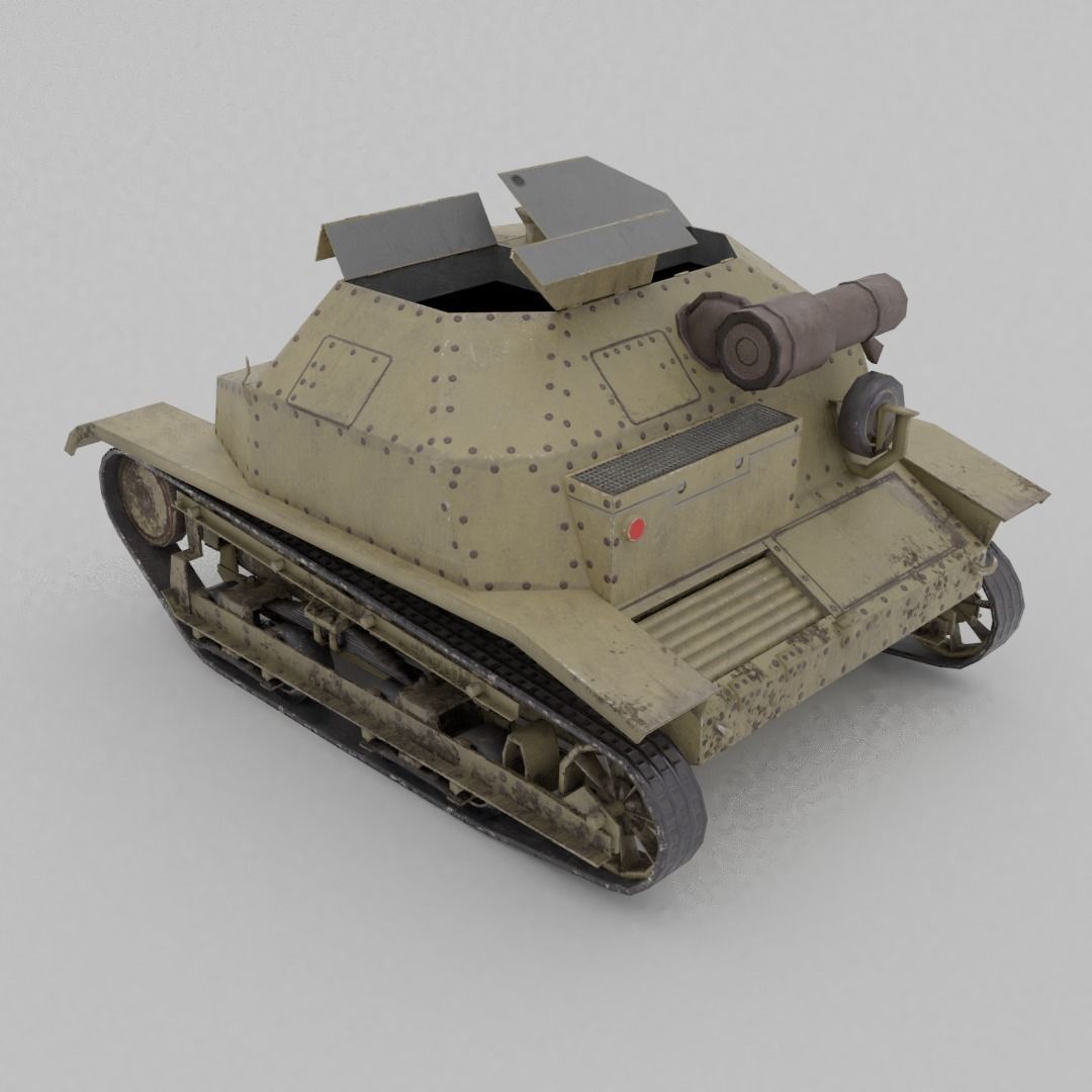 TKS tankette Low-poly 3D model_9