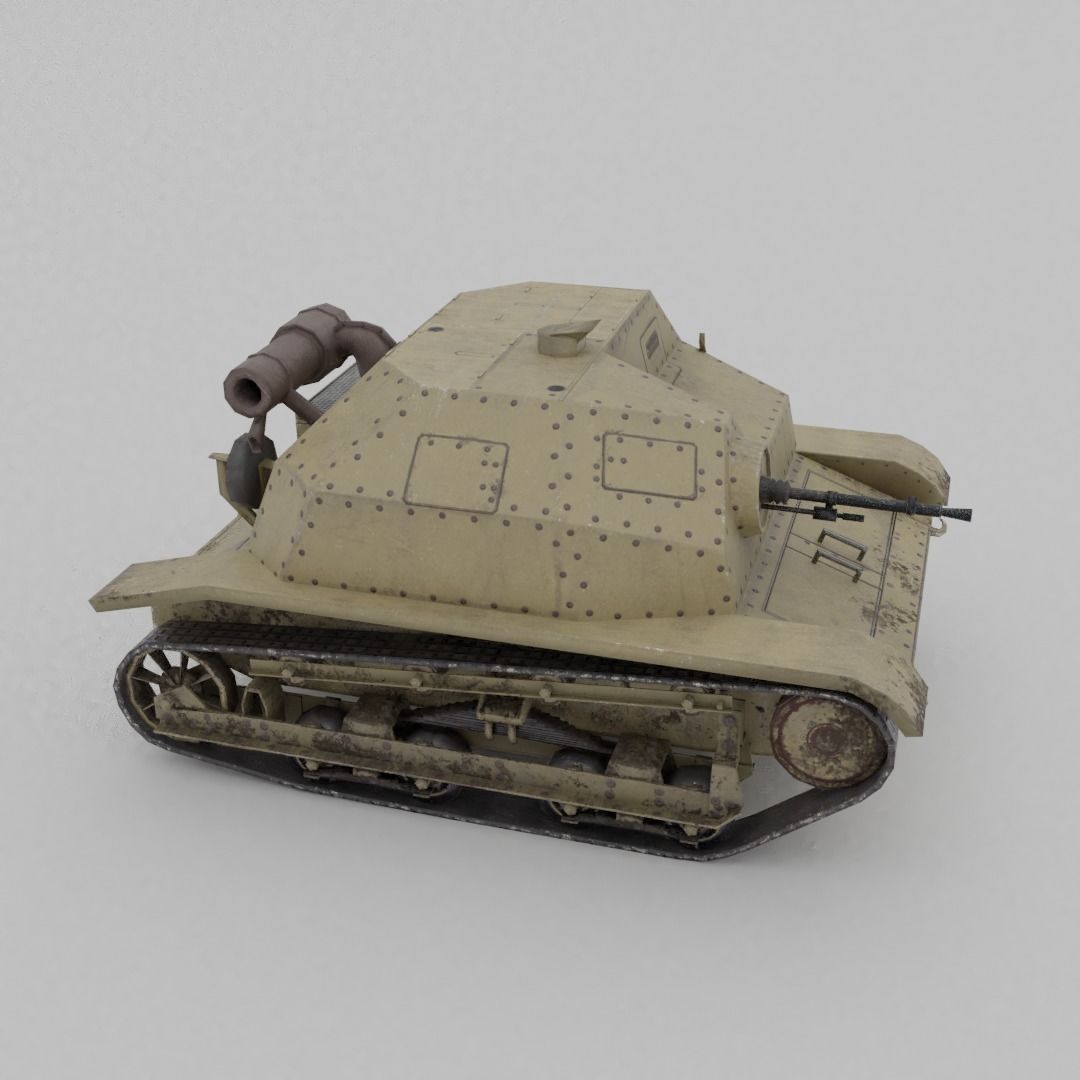 TKS tankette Low-poly 3D model_26