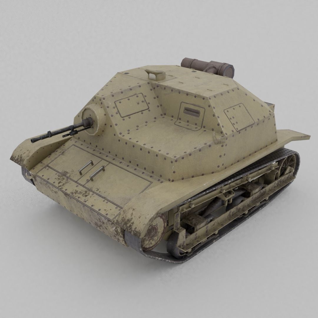 TKS tankette Low-poly 3D model_2