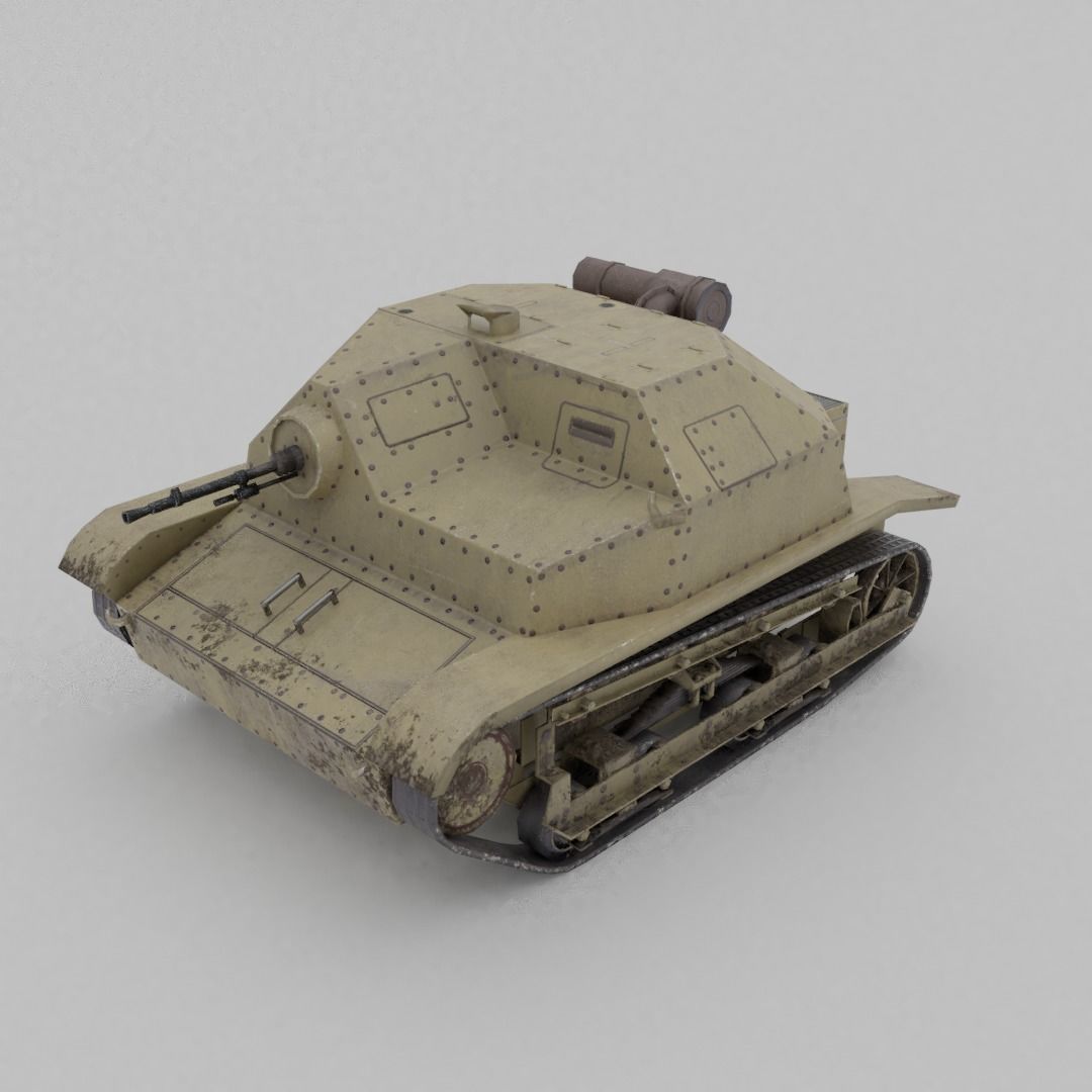 TKS tankette Low-poly 3D model_11
