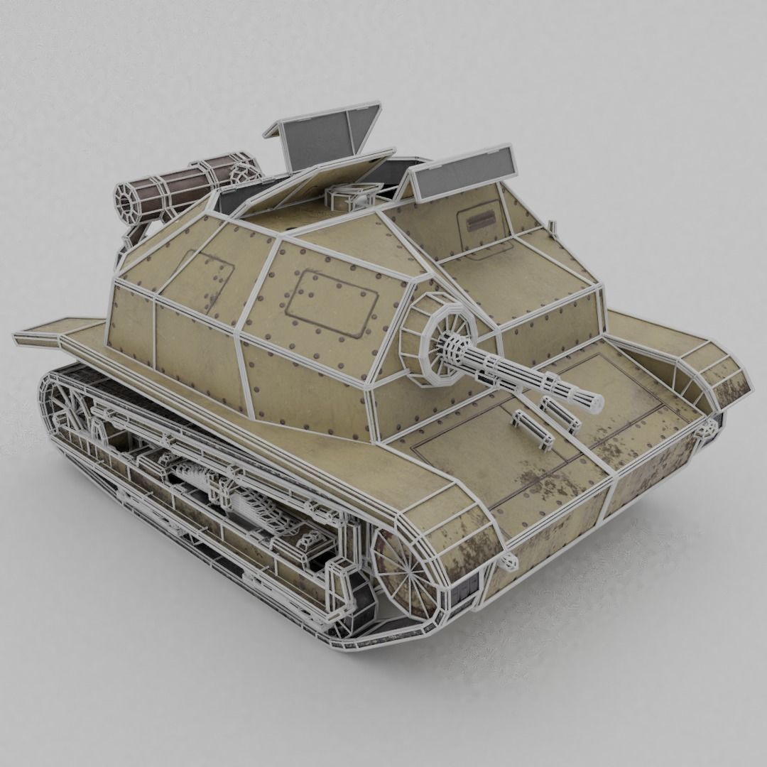 TKS tankette Low-poly 3D model_6