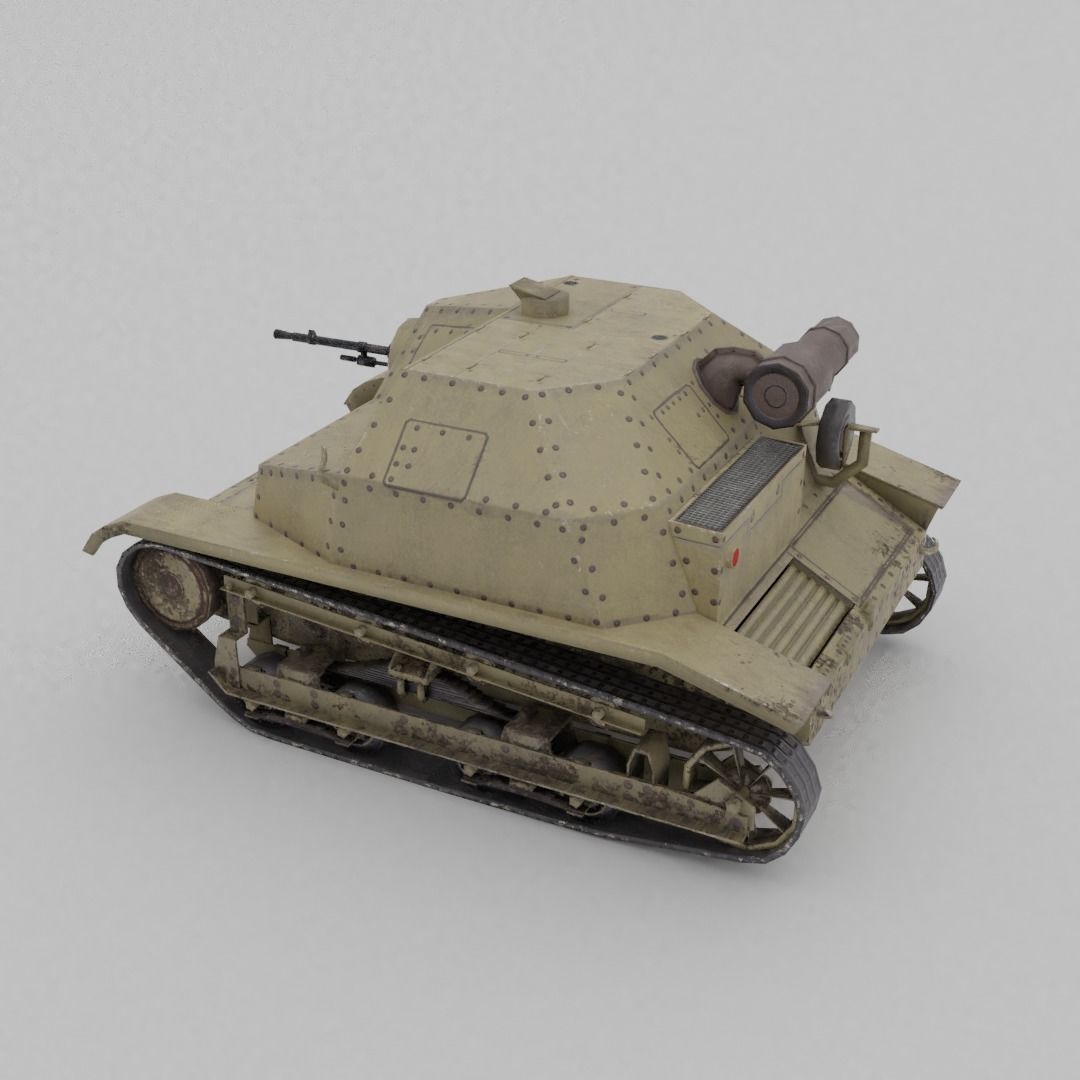 TKS tankette Low-poly 3D model_16