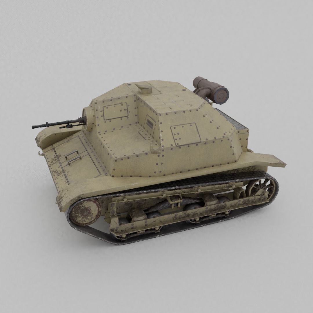 TKS tankette Low-poly 3D model_23