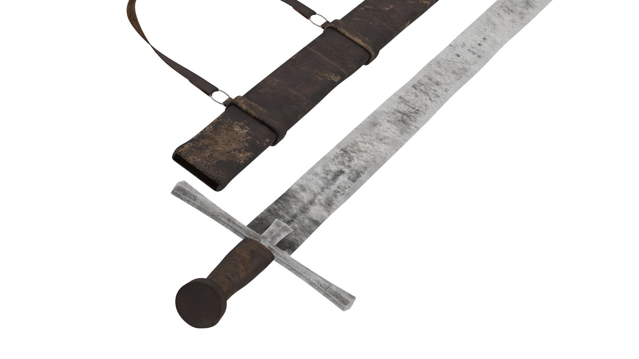 Kaskara medieval sword Low-poly 3D model_4