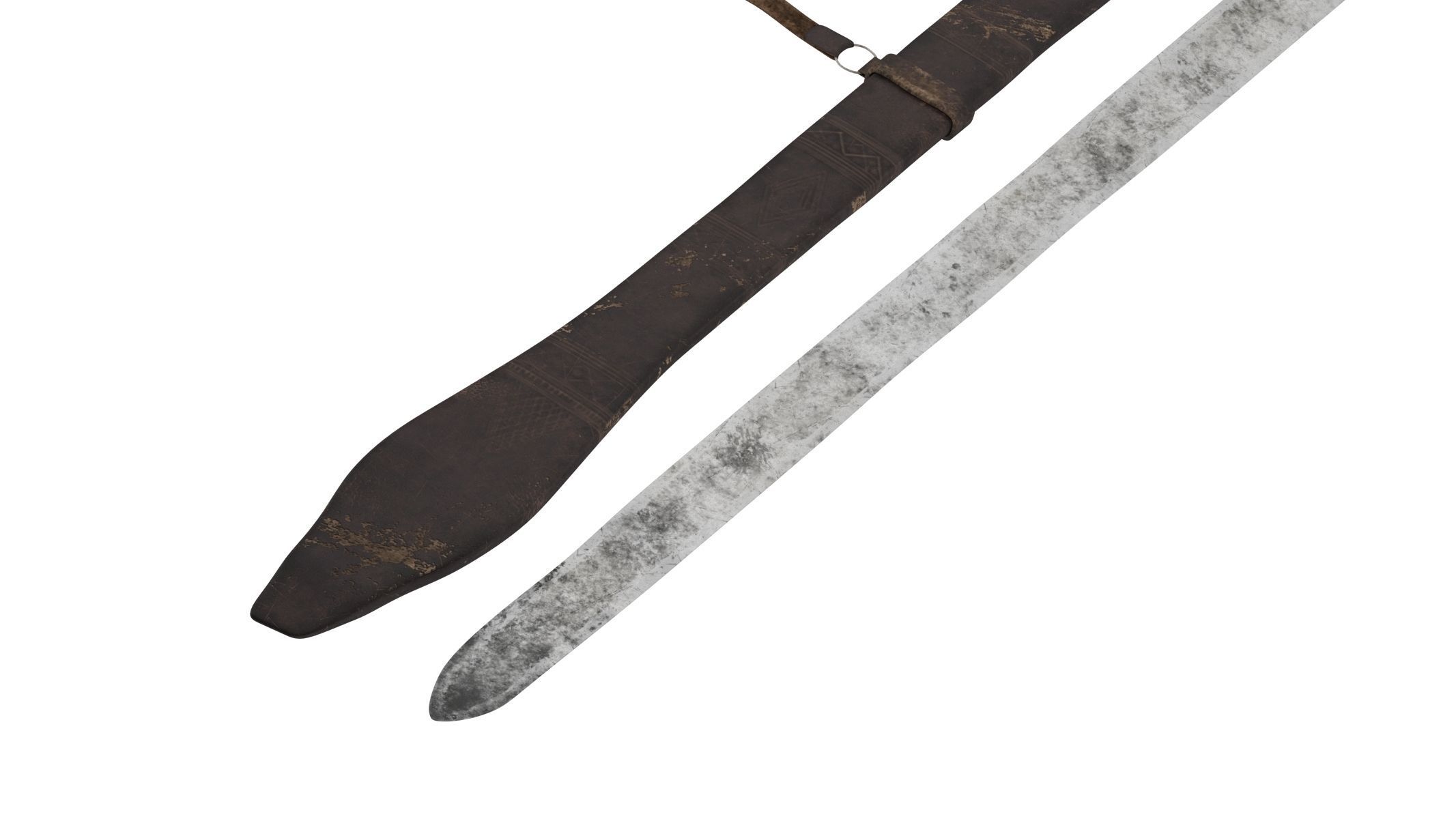 Kaskara medieval sword Low-poly 3D model_3