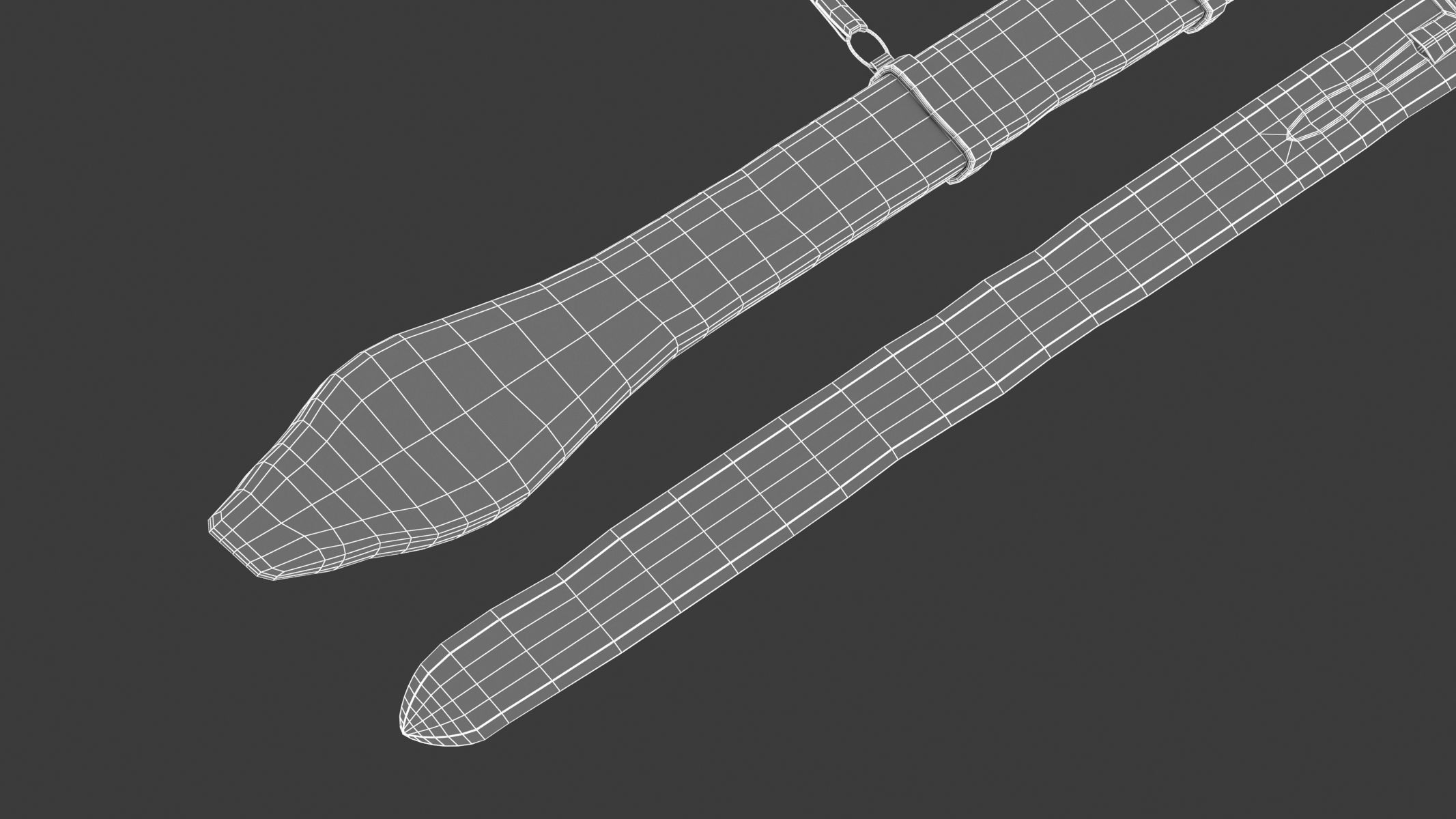 Kaskara medieval sword Low-poly 3D model_8