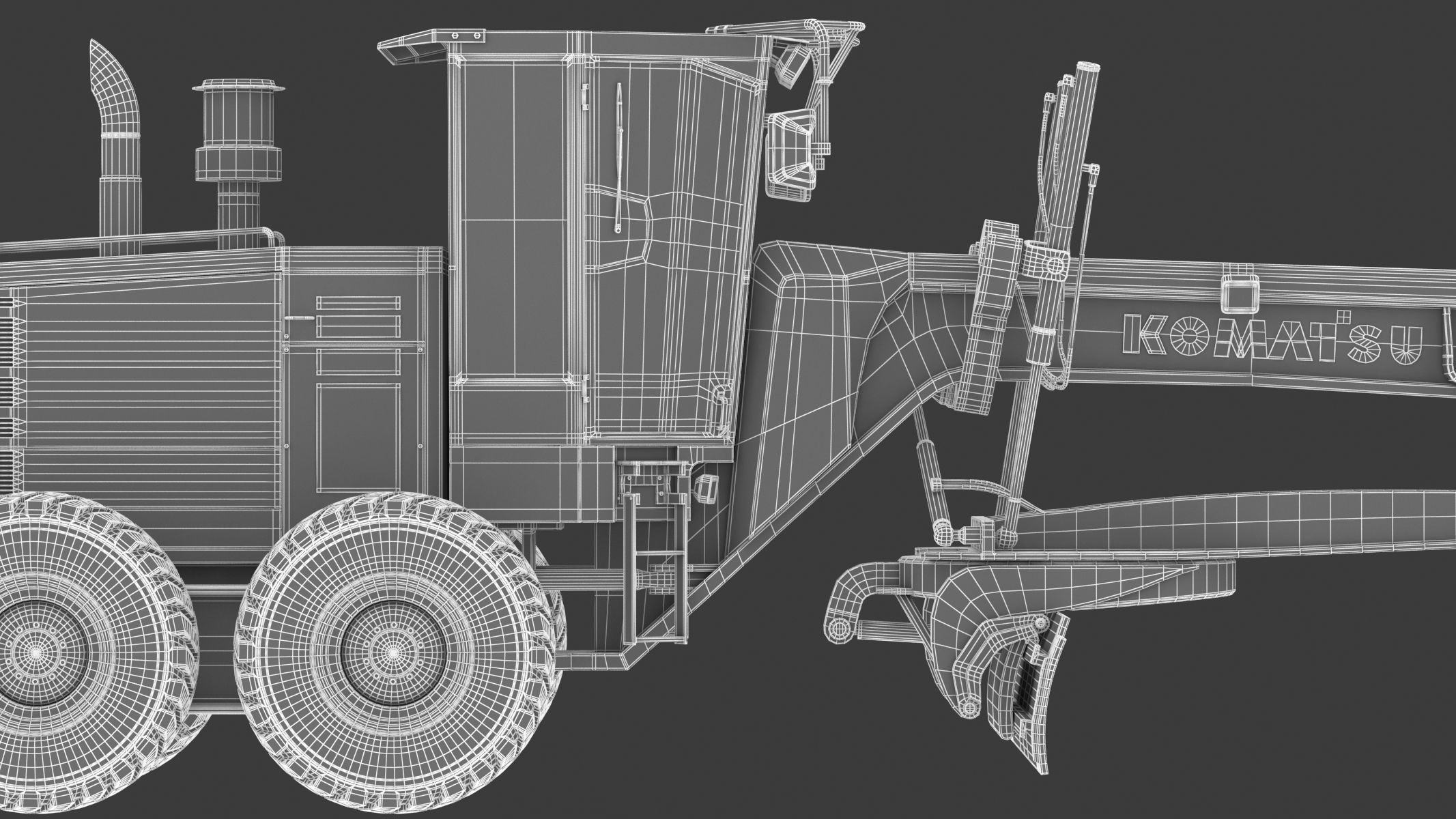 Komatsu GD655 Motor Grader 3D model_34