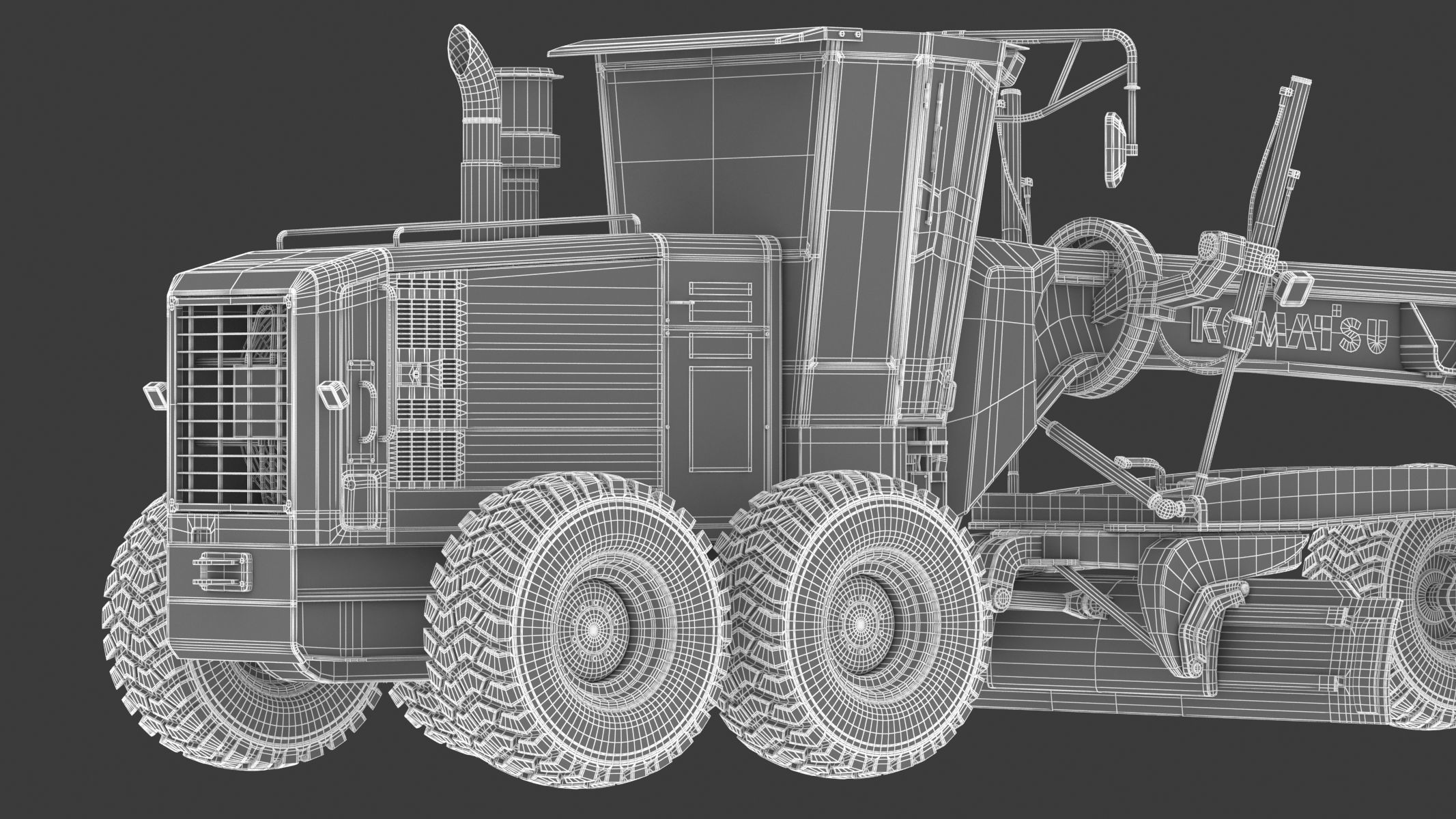 Komatsu GD655 Motor Grader 3D model_35