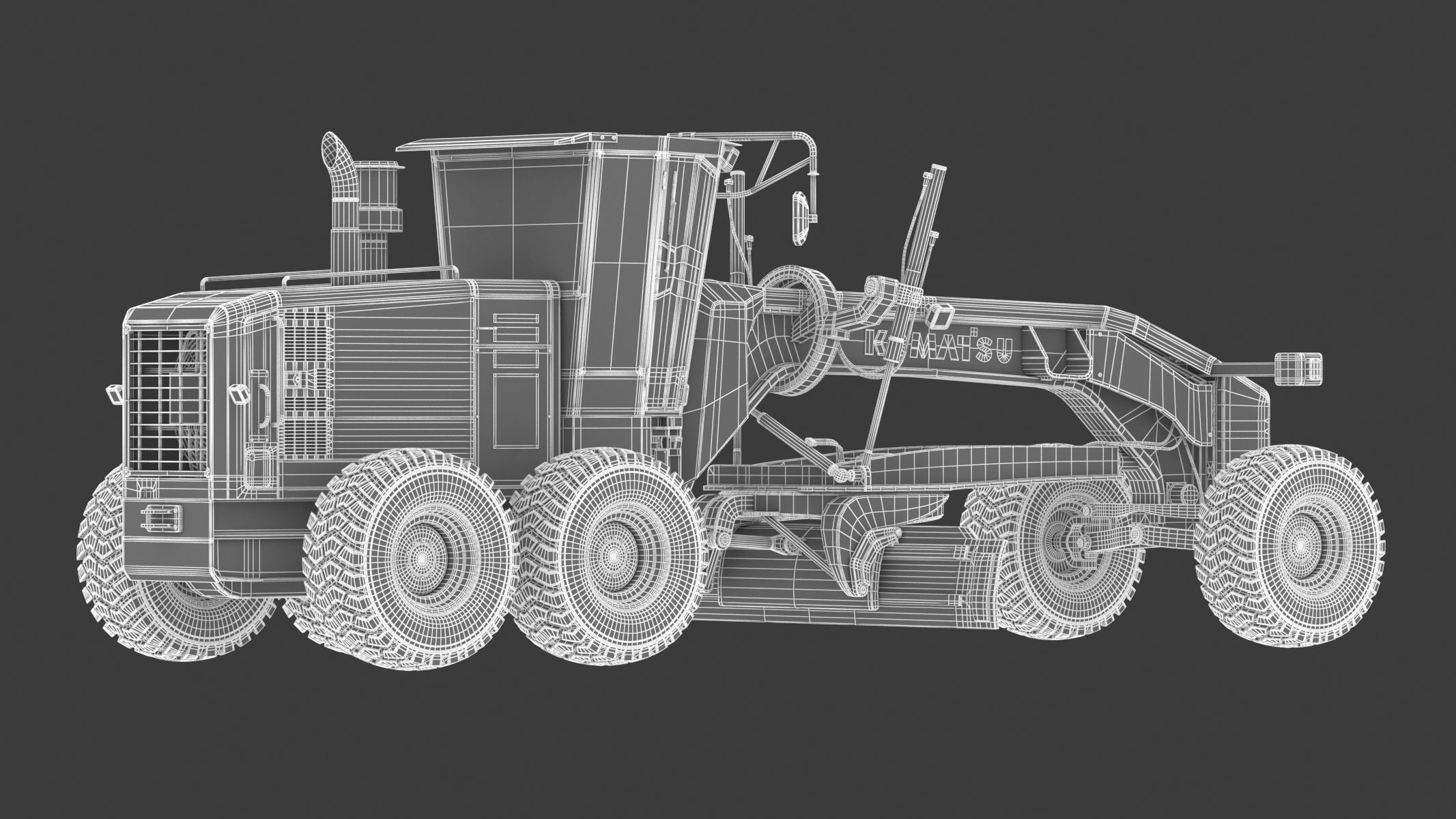 Komatsu GD655 Motor Grader 3D model_25