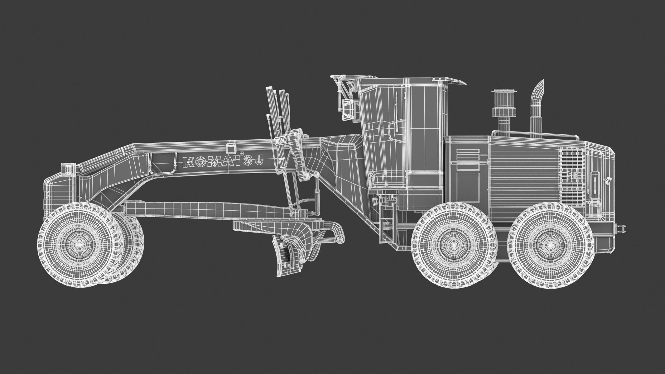 Komatsu GD655 Motor Grader 3D model_28