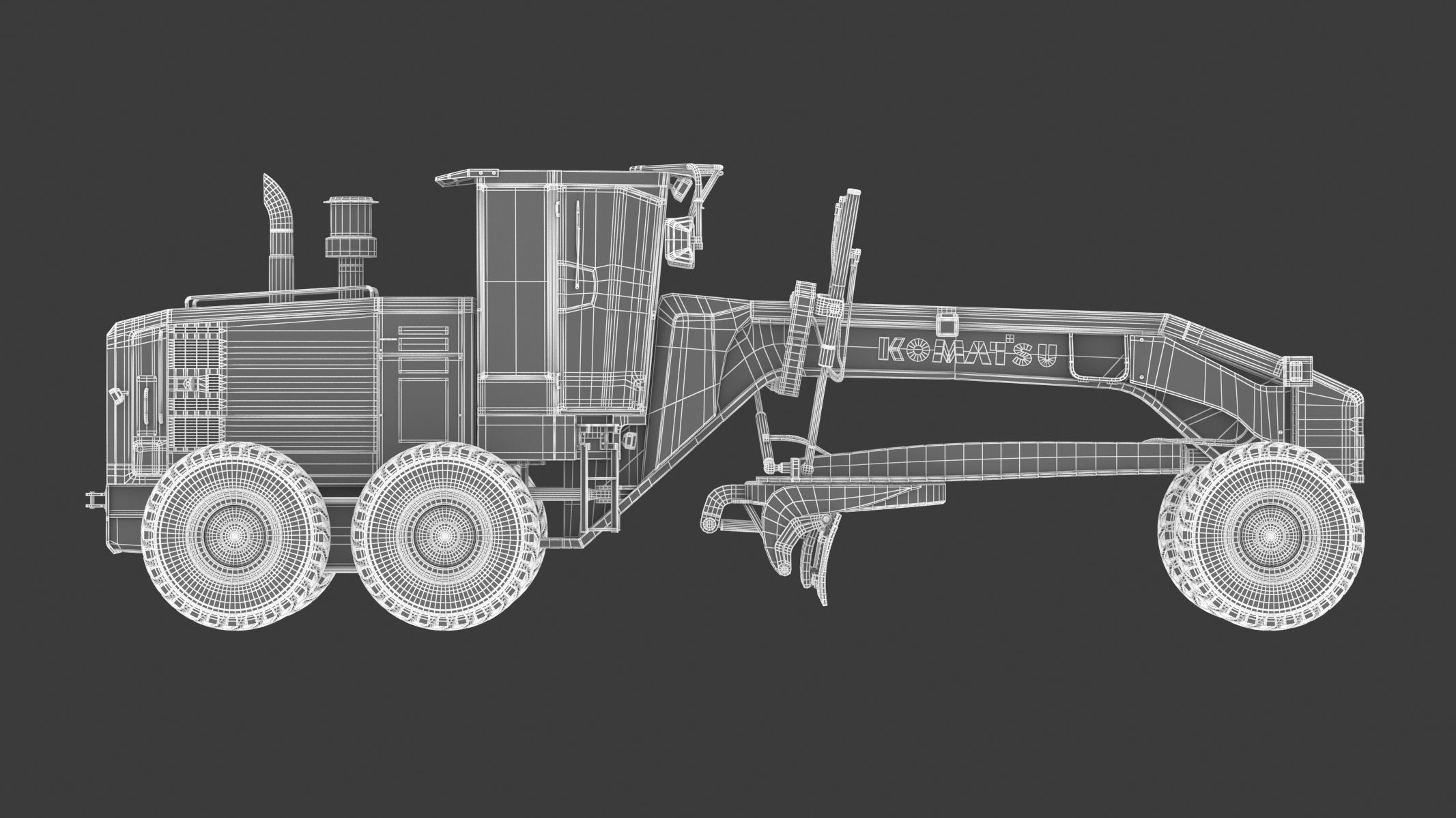 Komatsu GD655 Motor Grader 3D model_24