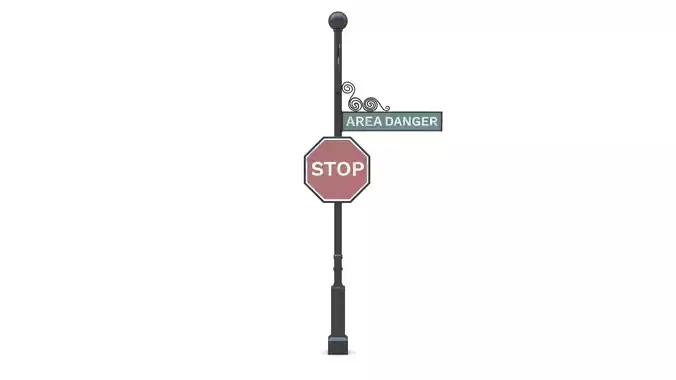 Street Sign 22 Low-poly 3D model