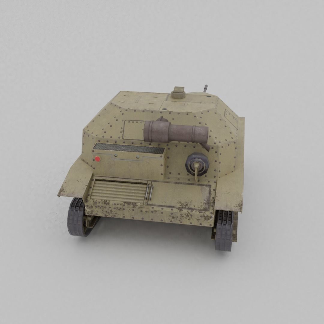 TKS tankette 20mm Low-poly 3D model_17