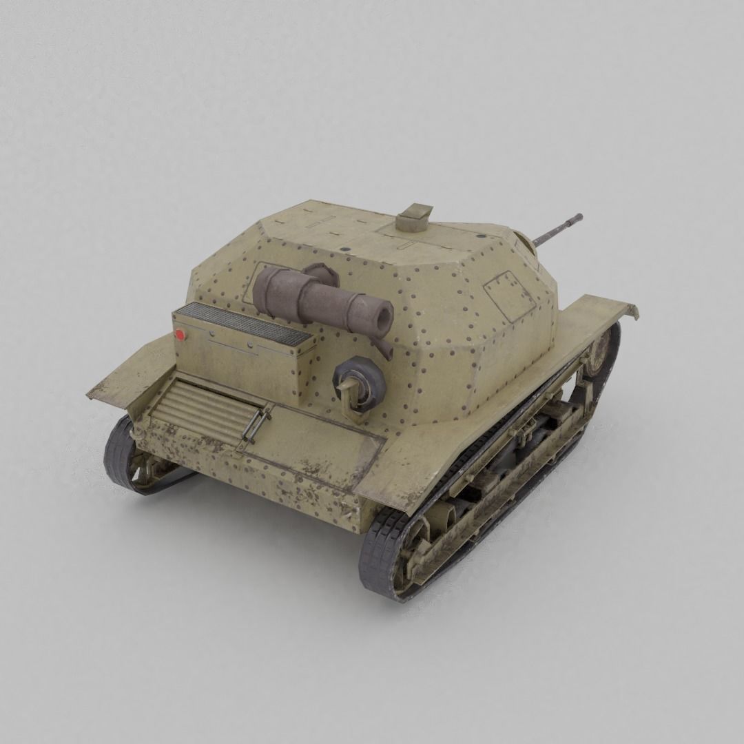 TKS tankette 20mm Low-poly 3D model_14