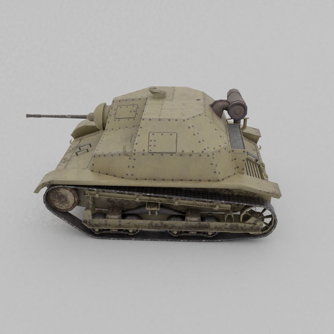 TKS tankette 20mm Low-poly 3D model_24
