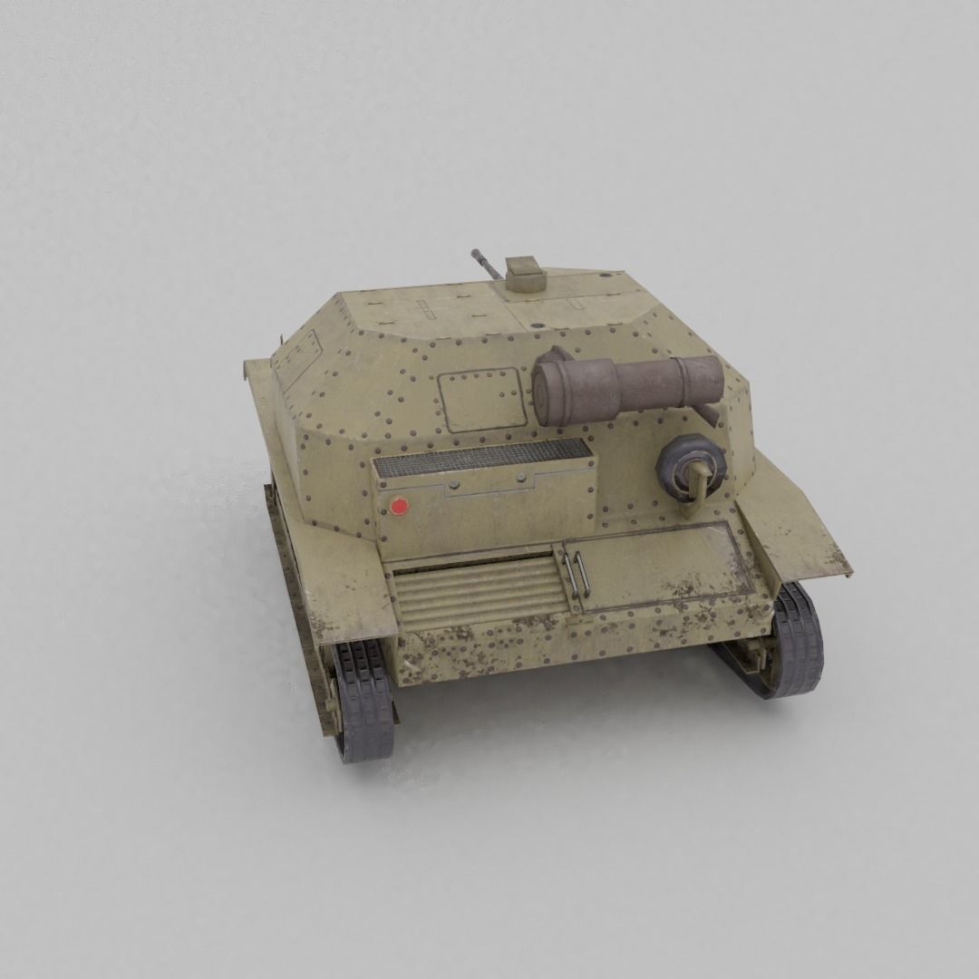 TKS tankette 20mm Low-poly 3D model_12