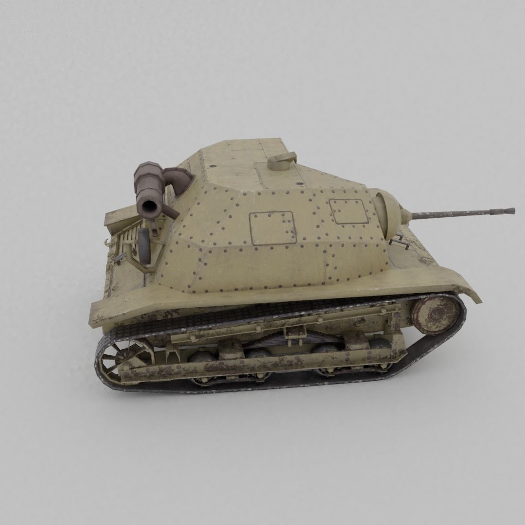 TKS tankette 20mm Low-poly 3D model_22