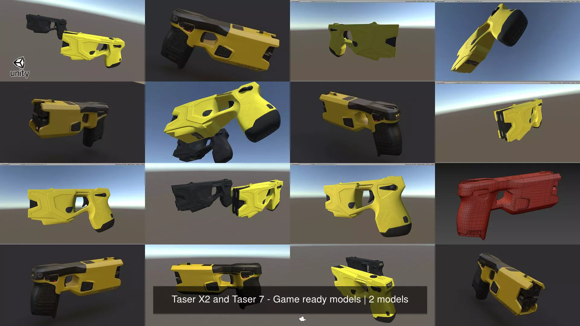 Taser X2 and Taser 7 - Game ready models 3D Model Collection_0