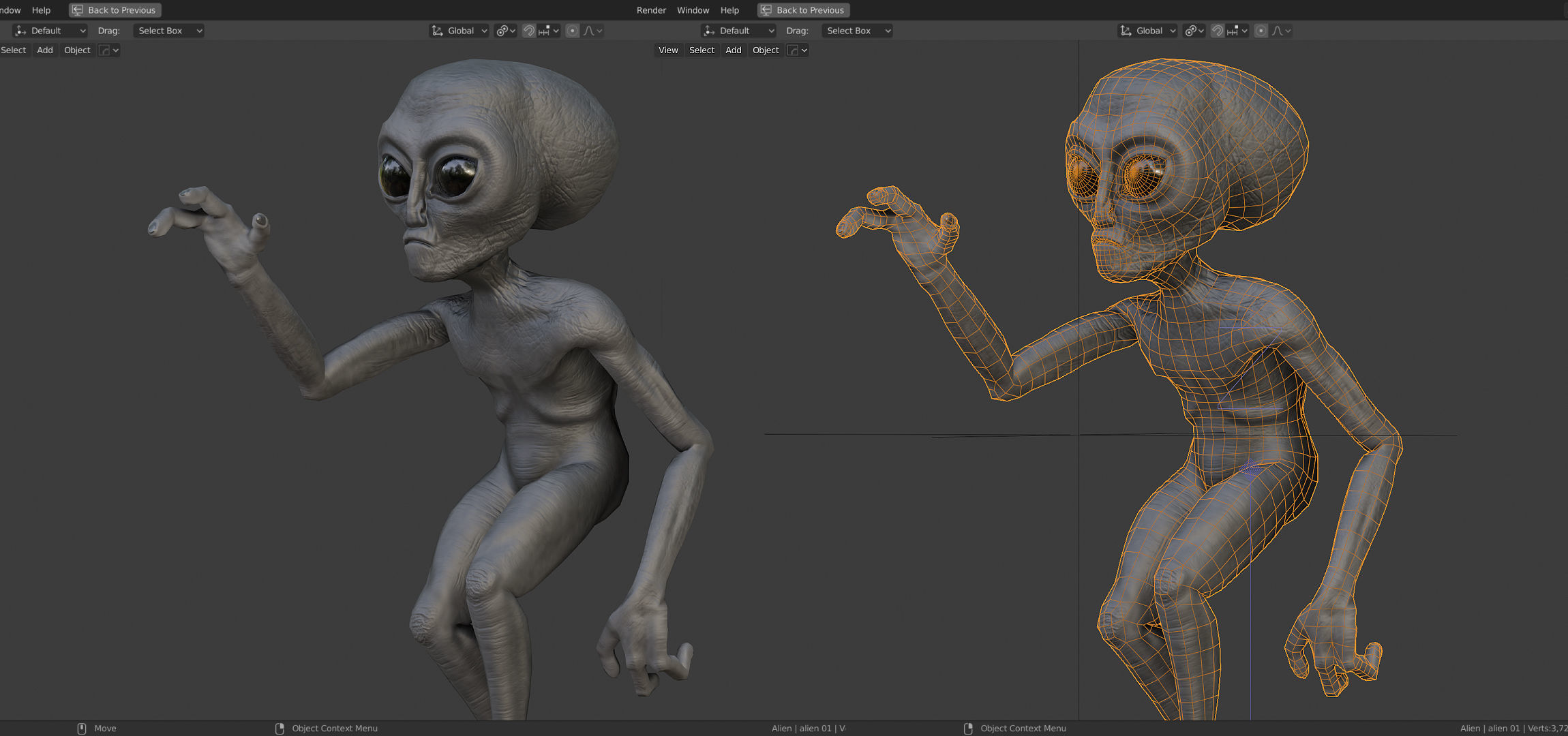 Alien 01 Low-poly 3D model_12