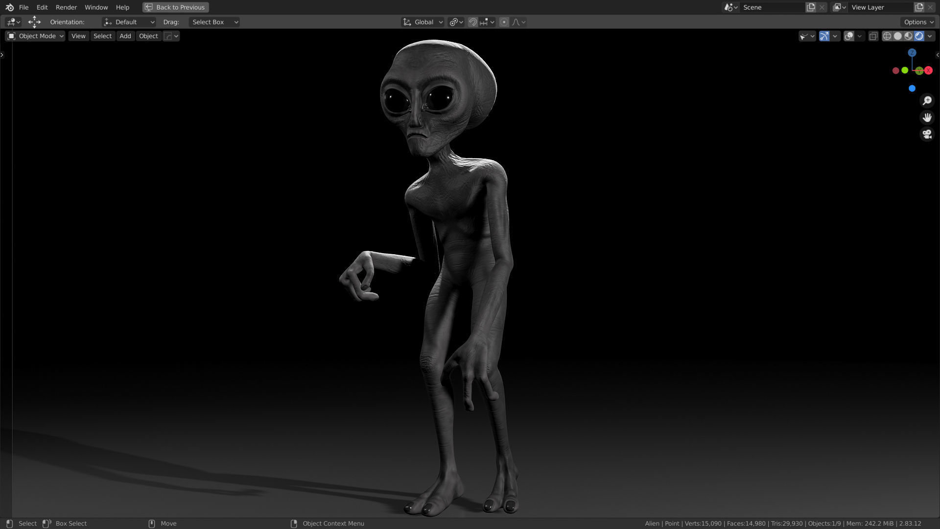 Alien 01 Low-poly 3D model_10