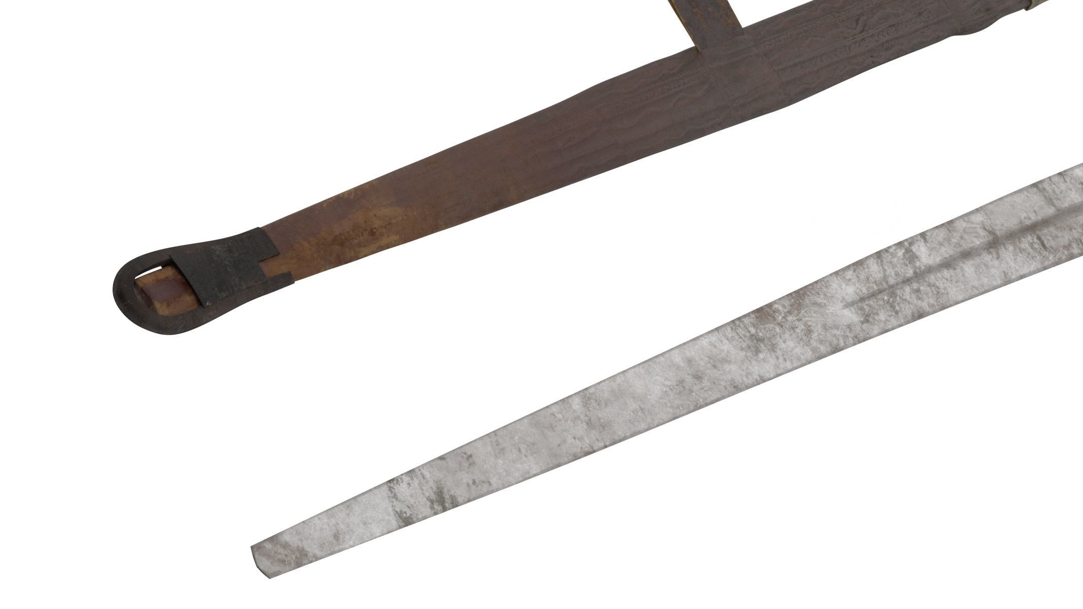 Takouba Sword Low-poly 3D model_4