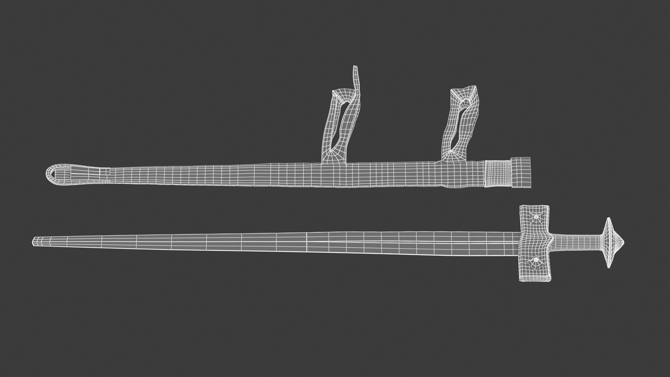 Takouba Sword Low-poly 3D model_5