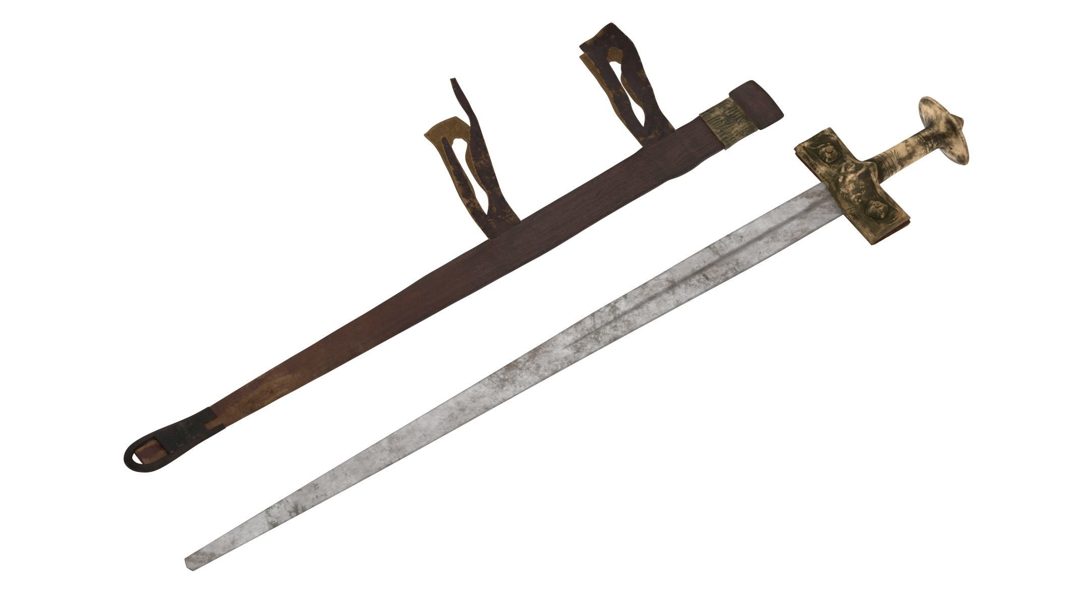 Takouba Sword Low-poly 3D model_2