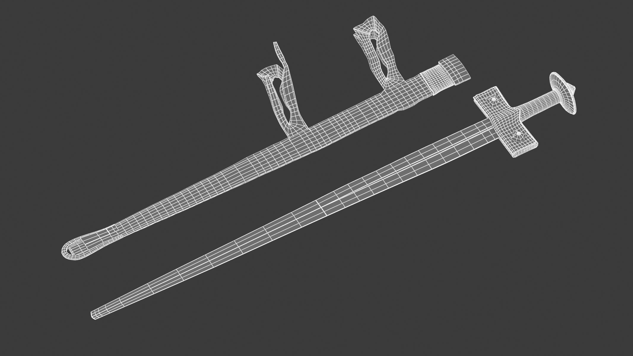 Takouba Sword Low-poly 3D model_7