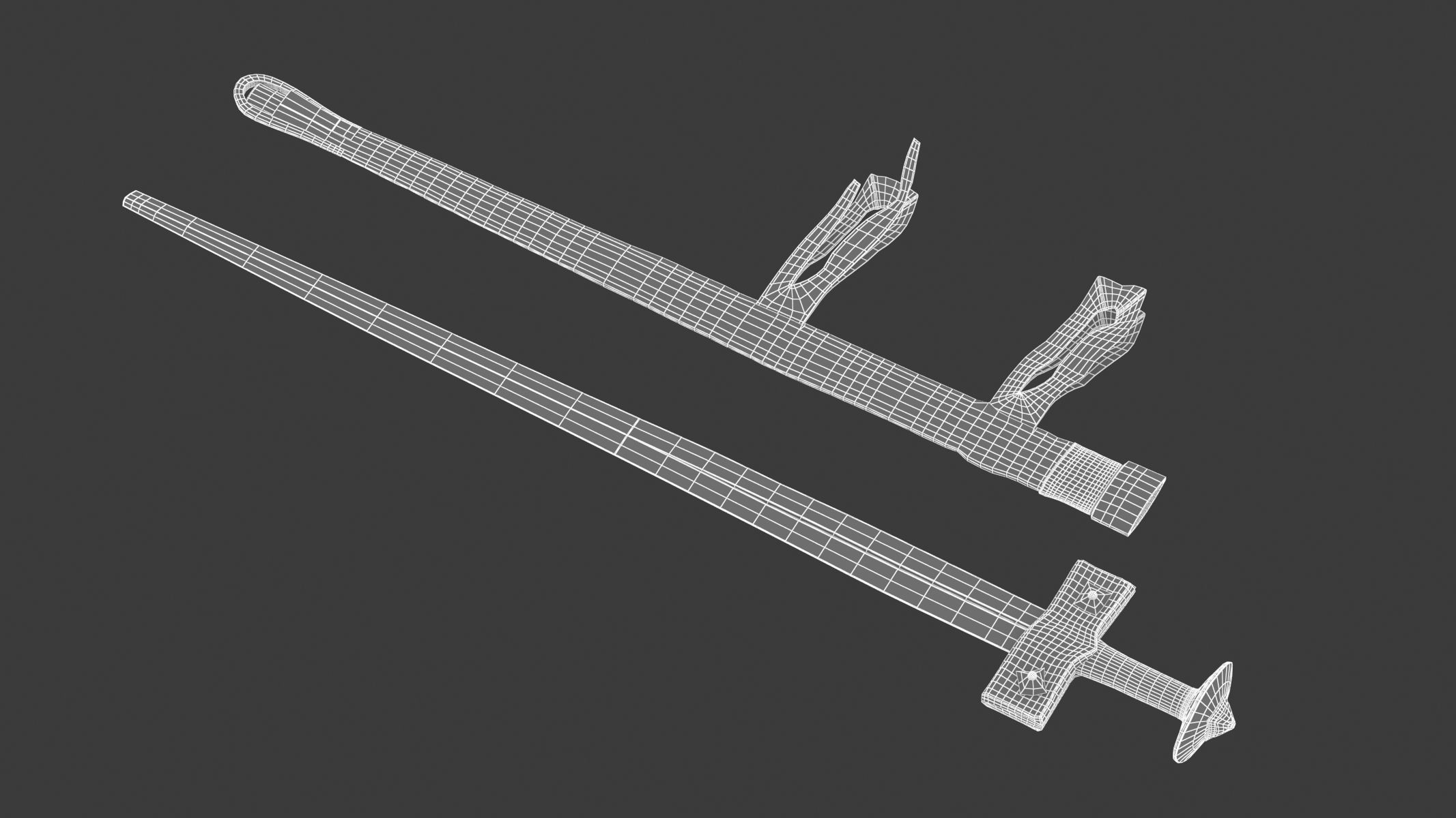 Takouba Sword Low-poly 3D model_6