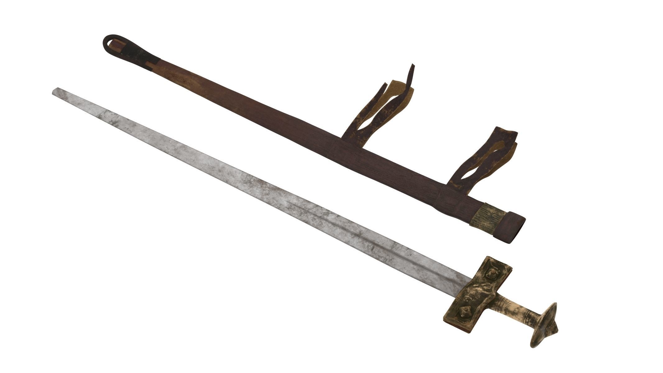 Takouba Sword Low-poly 3D model_1
