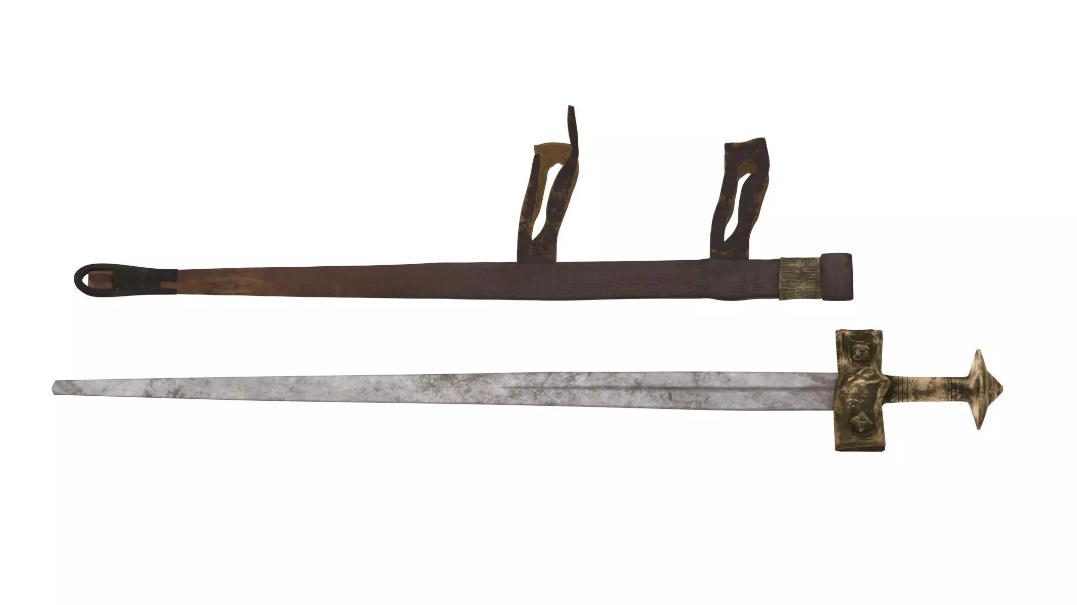 Takouba Sword Low-poly 3D model_0