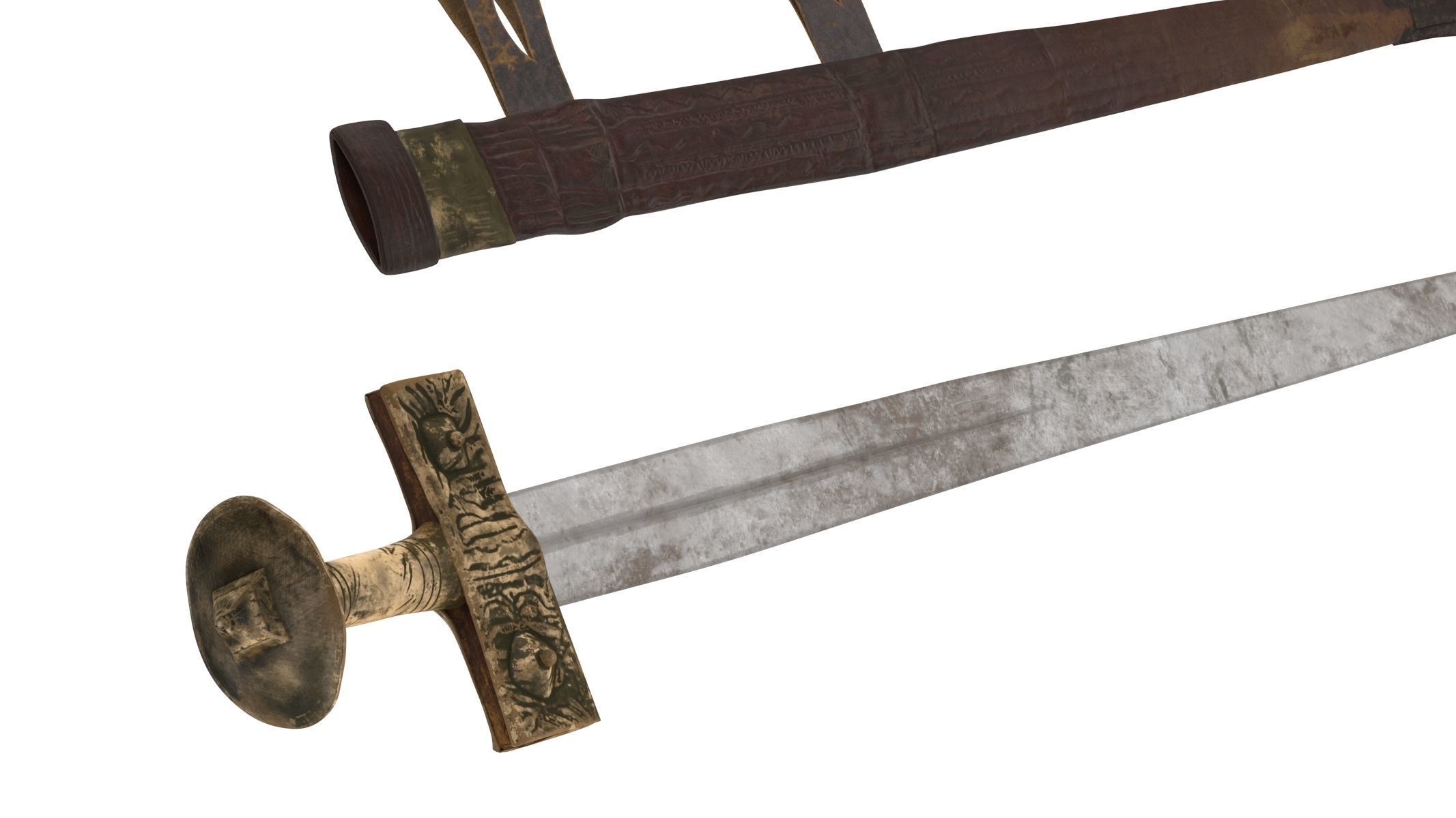 Takouba Sword Low-poly 3D model_3