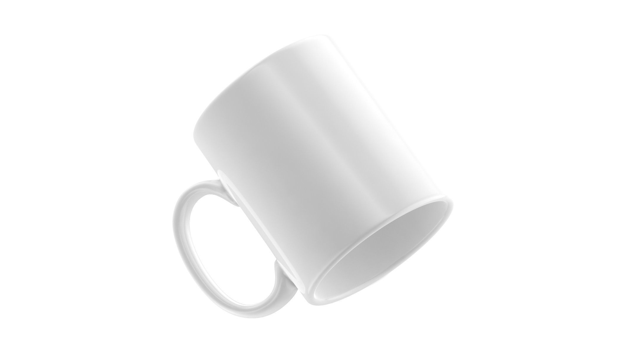 White Mug  Low-poly 3D model_2