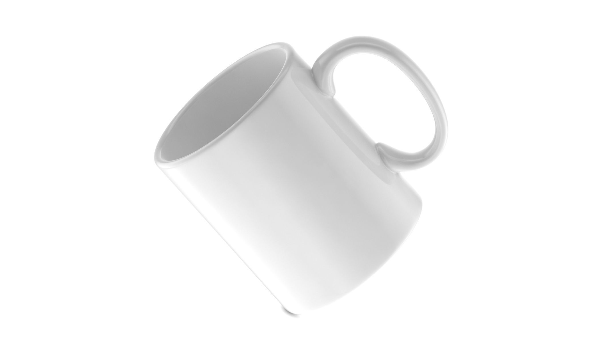 White Mug  Low-poly 3D model_4