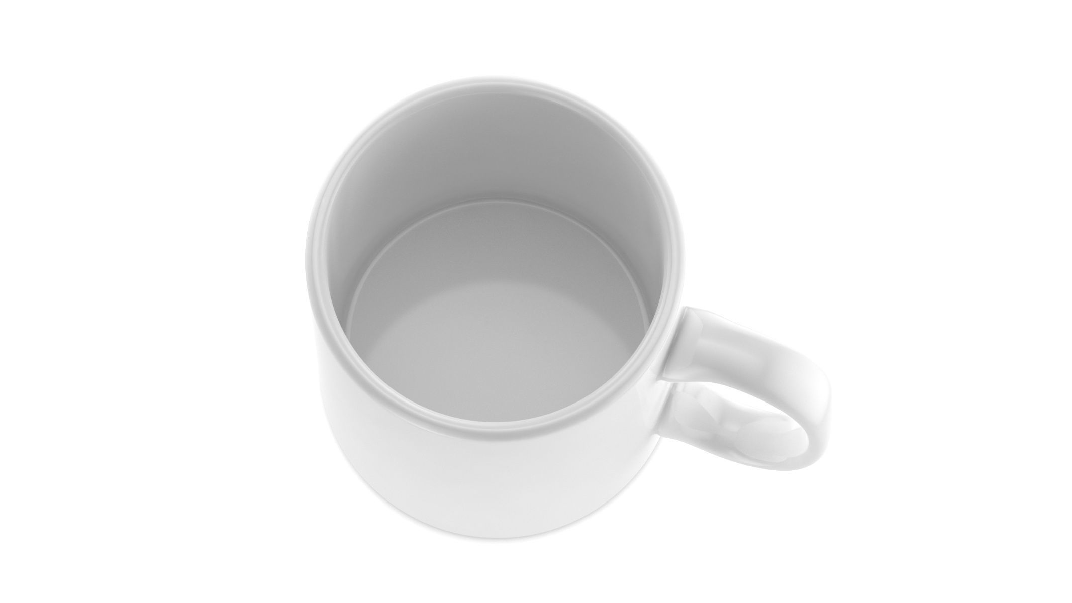 White Mug  Low-poly 3D model_1