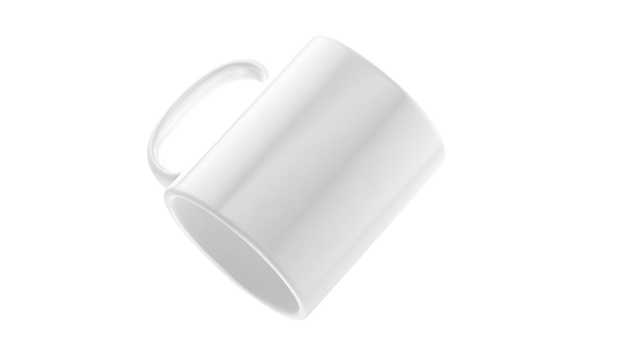 White Mug  Low-poly 3D model_3
