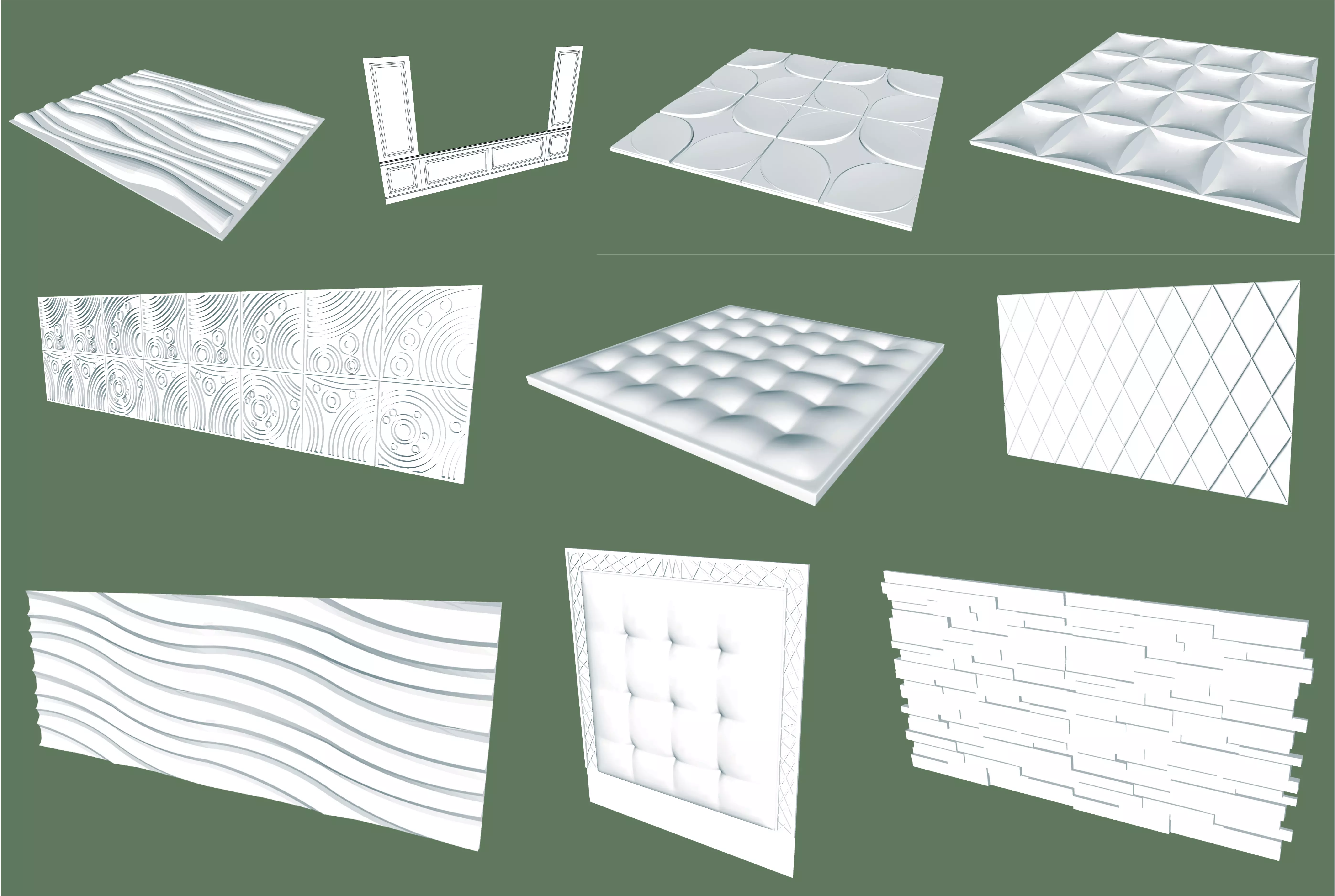 3d decorative wall panel 3D model_0