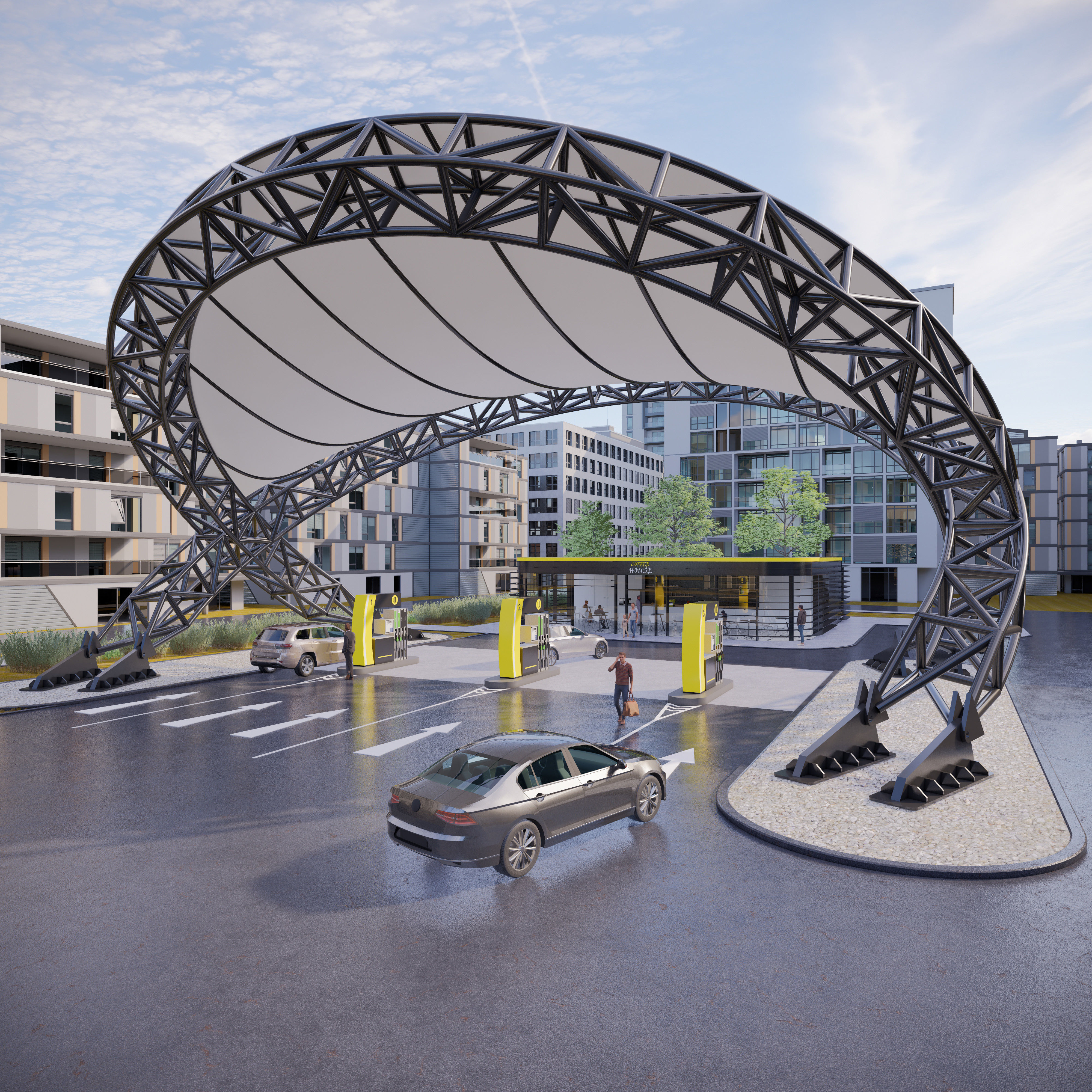 Gas station 2 3D model_11