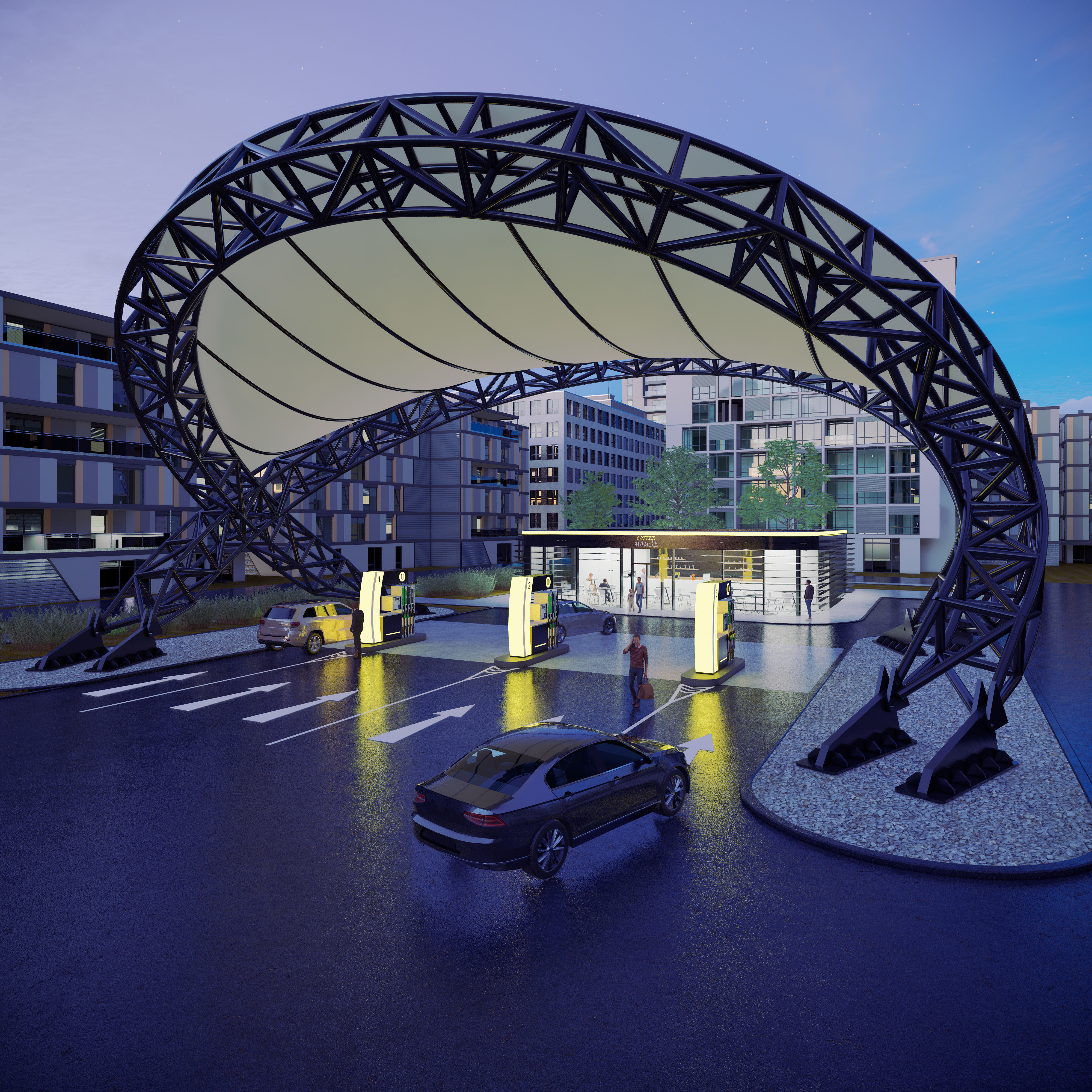 Gas station 2 3D model_3