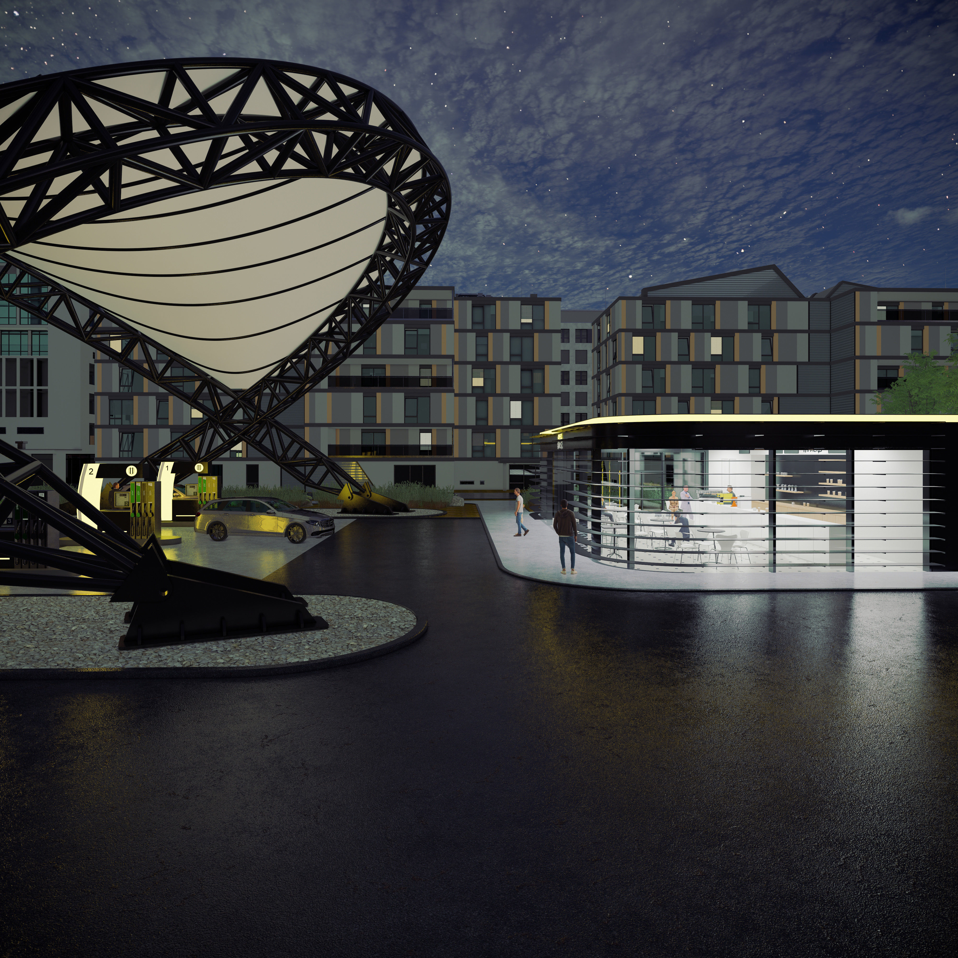 Gas station 2 3D model_8