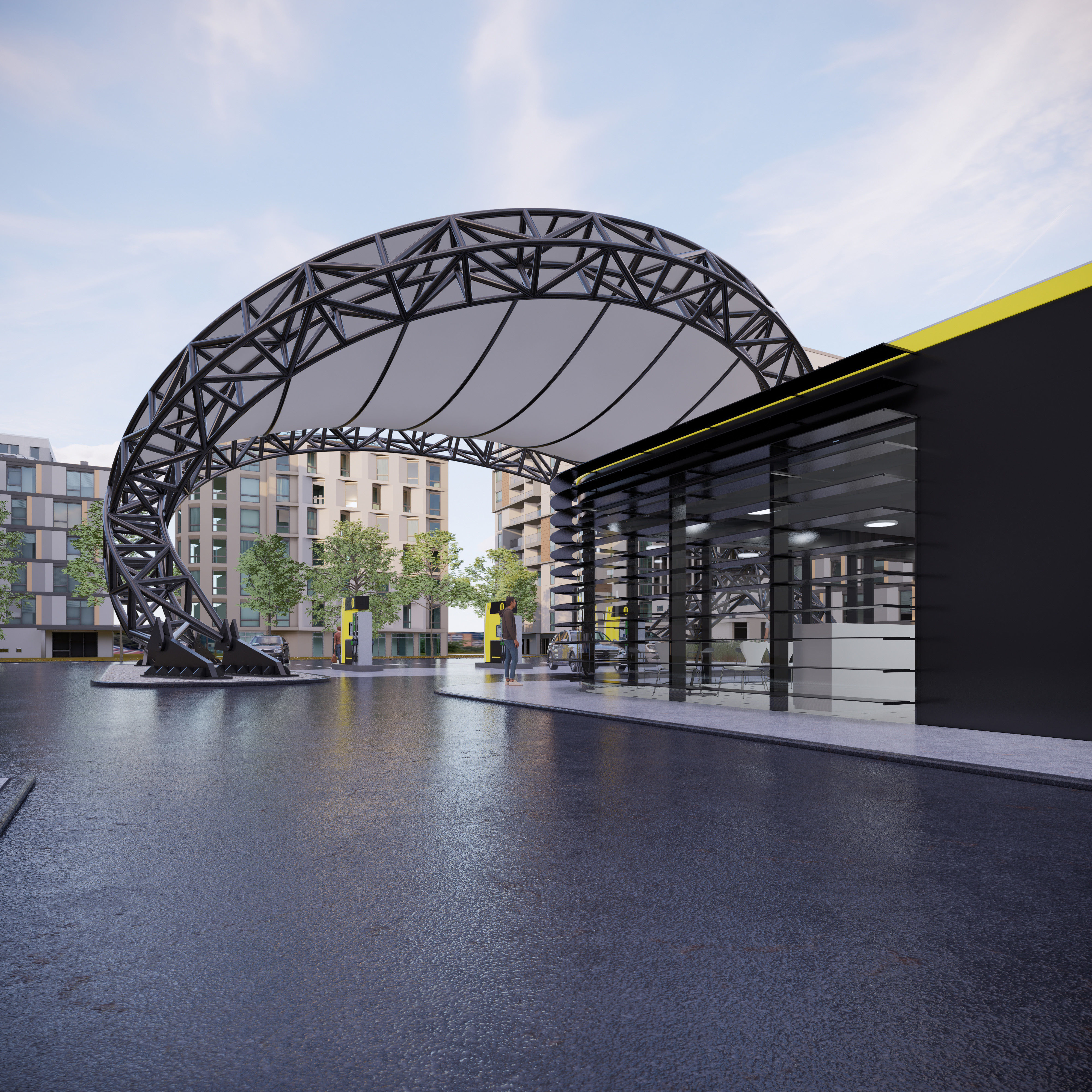 Gas station 2 3D model_7