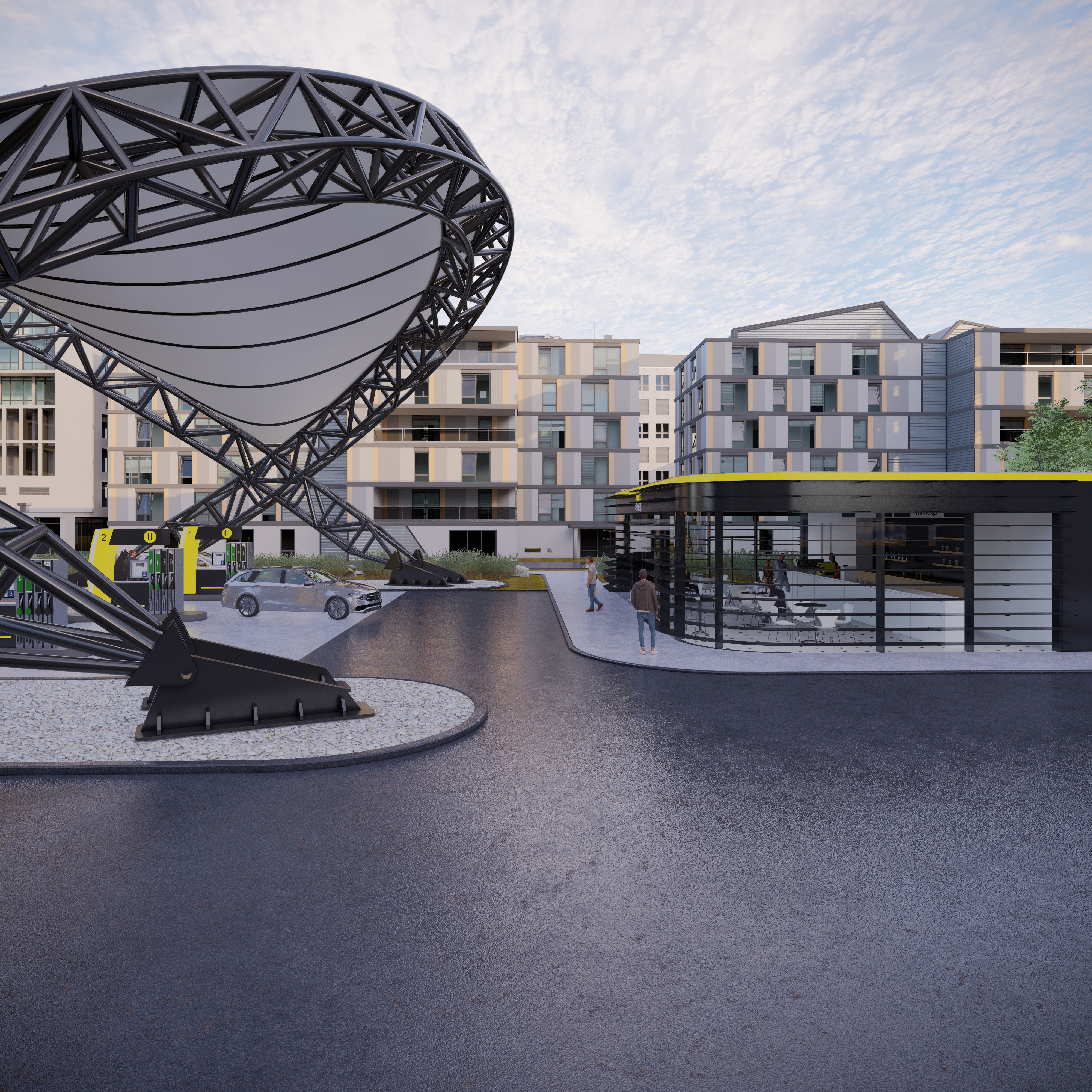 Gas station 2 3D model_9