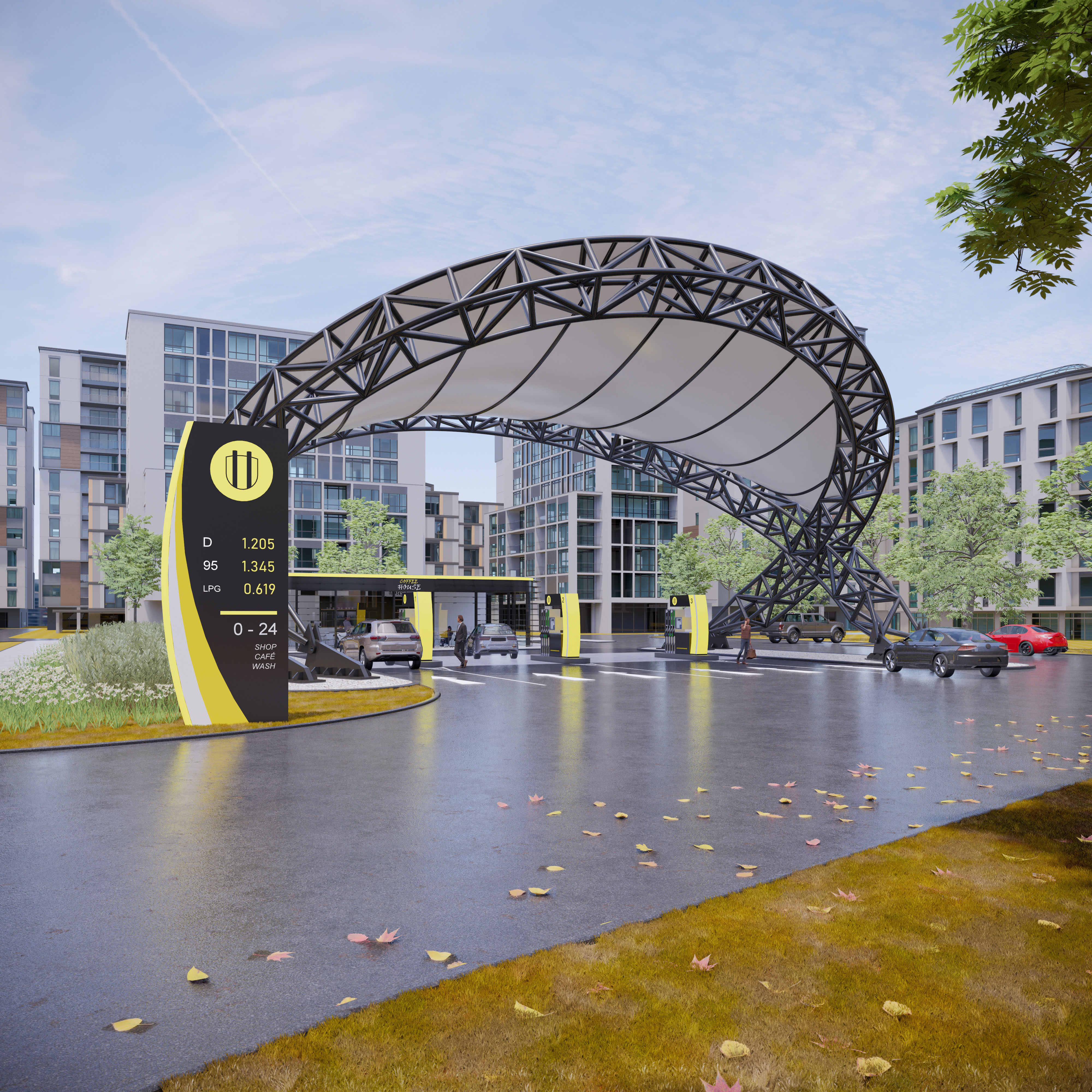 Gas station 2 3D model_4