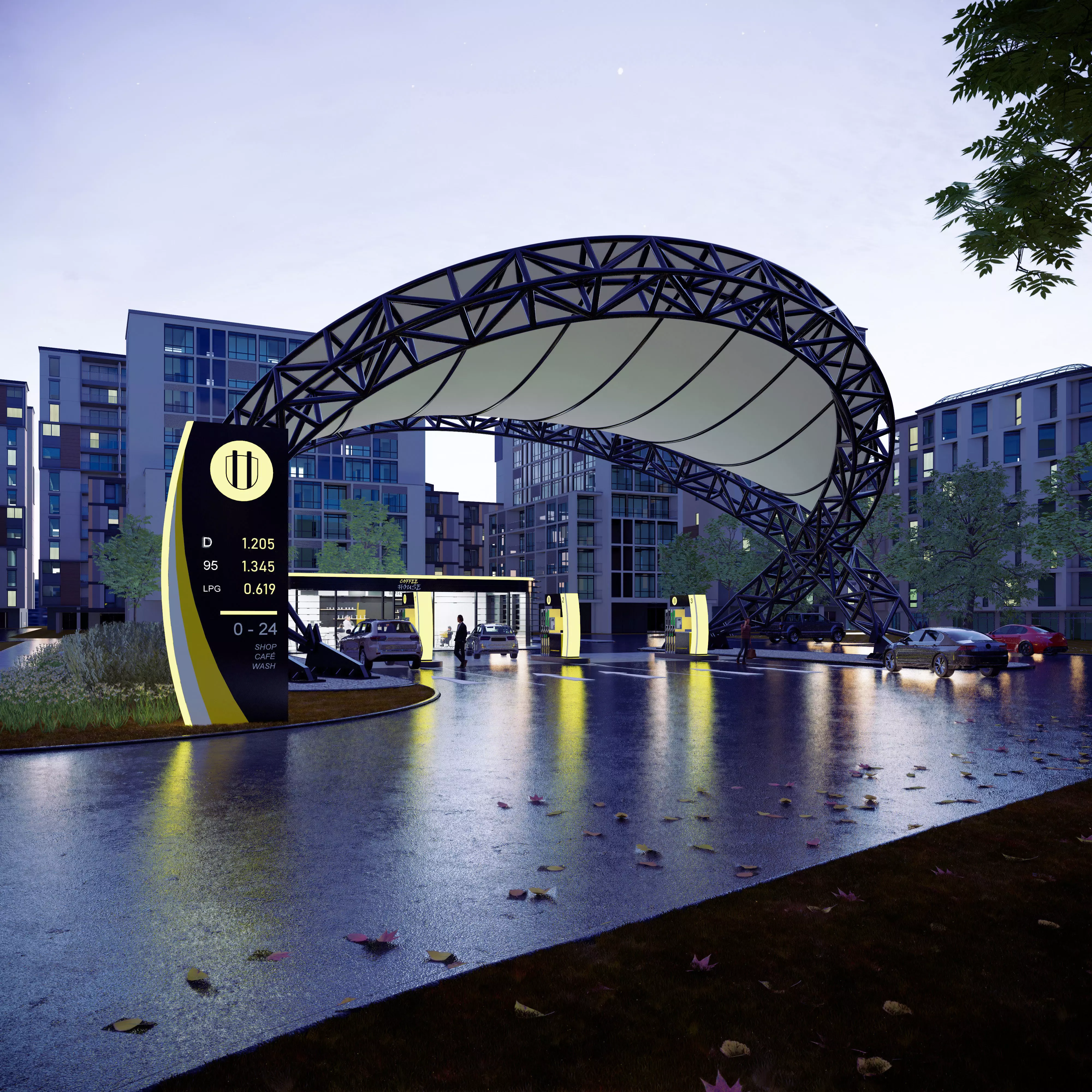 Gas station 2 3D model_0