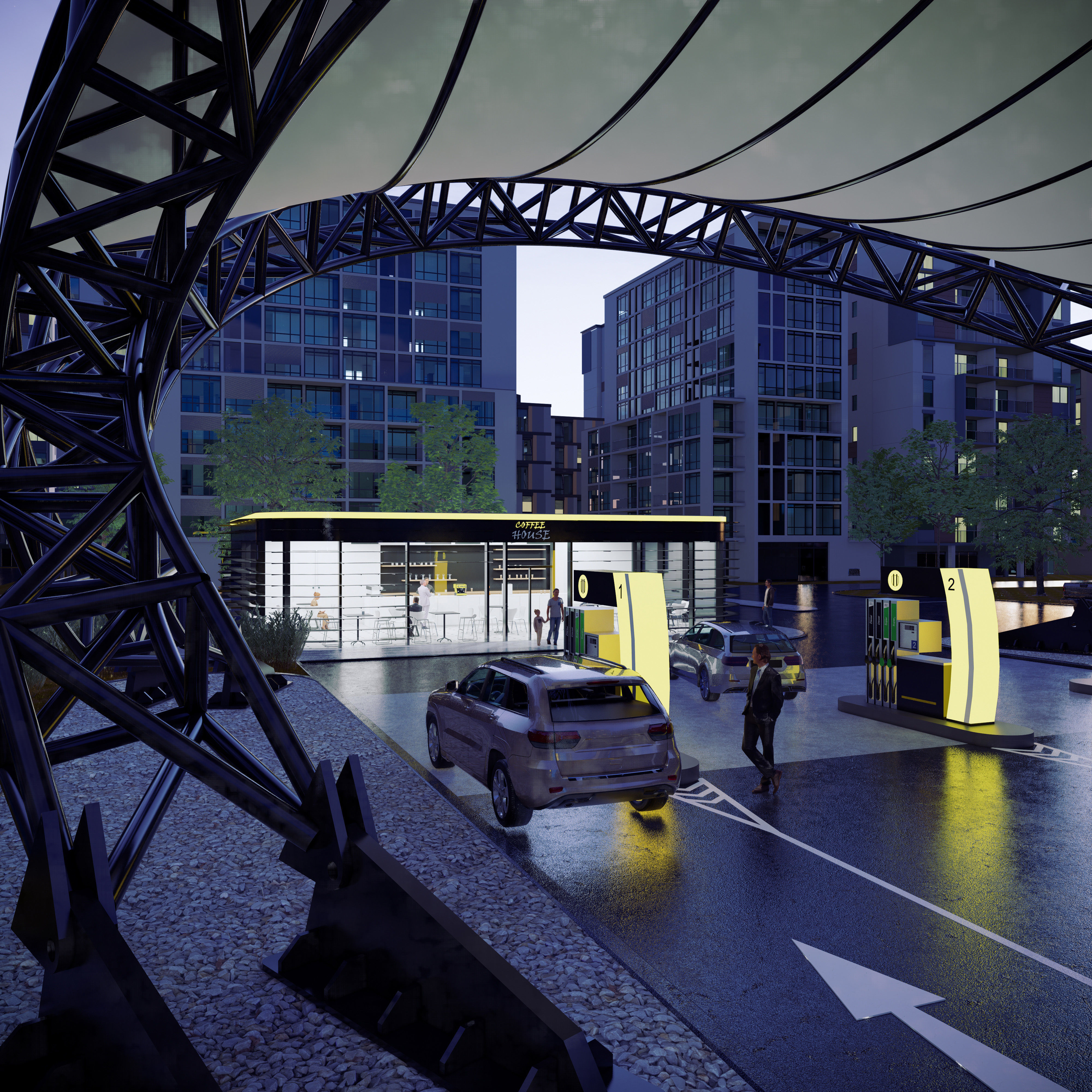 Gas station 2 3D model_5