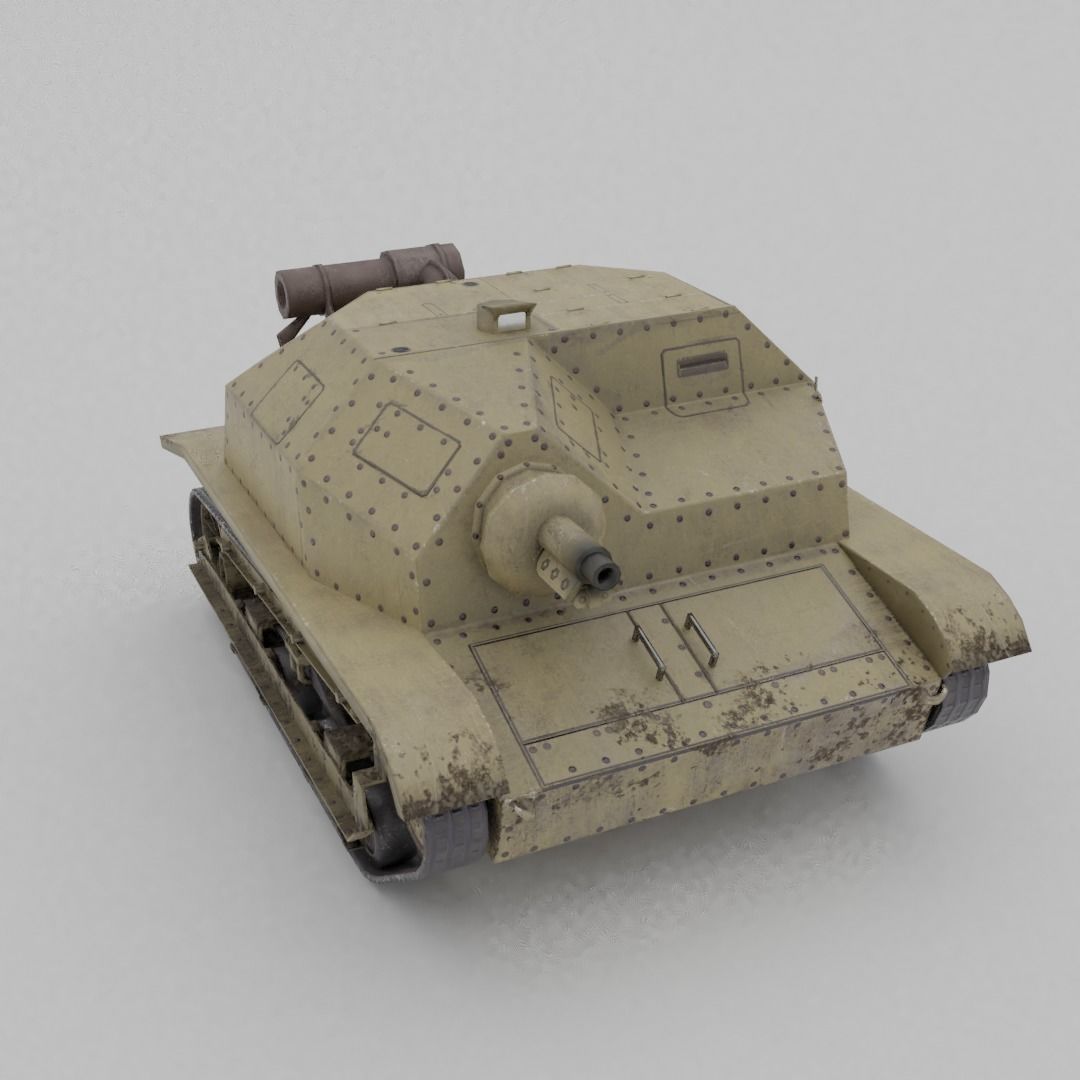TKS tankette 37mm Low-poly 3D model_12