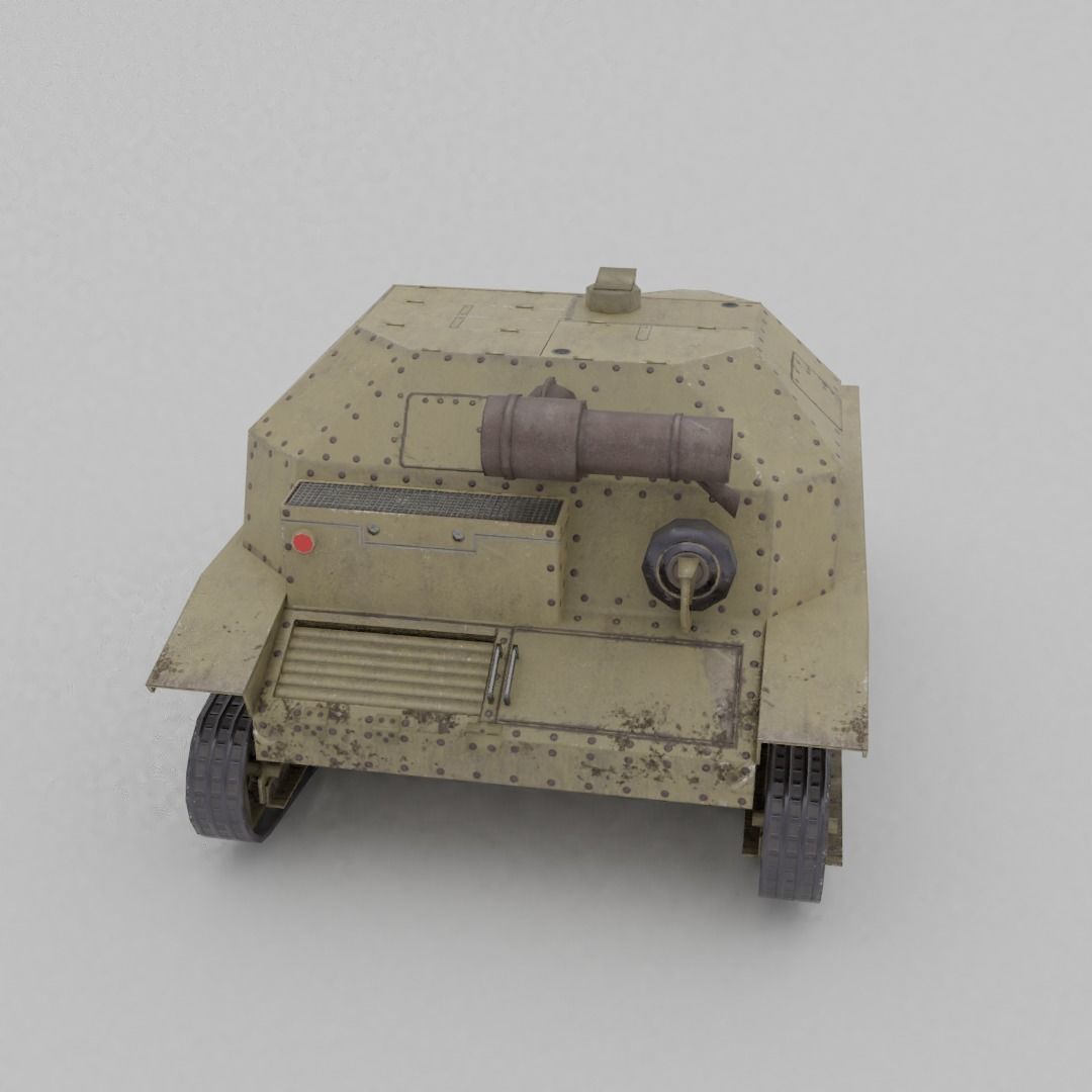 TKS tankette 37mm Low-poly 3D model_10